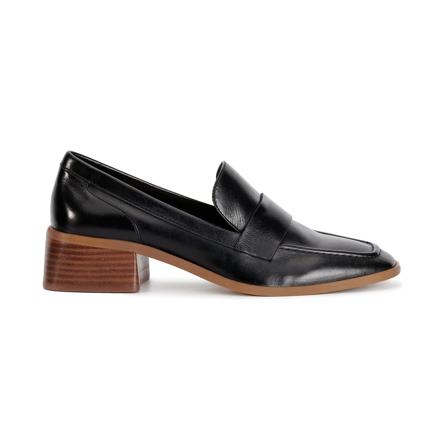 FOWT Women's Comfortable Slip-On Penny Loafers - Wide Width Stacked Heel Driving Shoes, Black Closed Square Toe Lightweight Loafers for Office, Casual & Everyday Wear (US Size 4-16) | Perfect for Work, Commuting & Weekend Outings