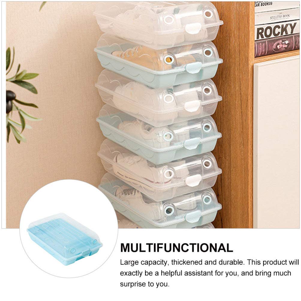 1pc Clear Plastic Clamshell Storage Box - Shoe Organizer, Socks Container, Underwear & Toy Storage Case - Perfect for Sneakers, Loafers, Stockings & Home Organization