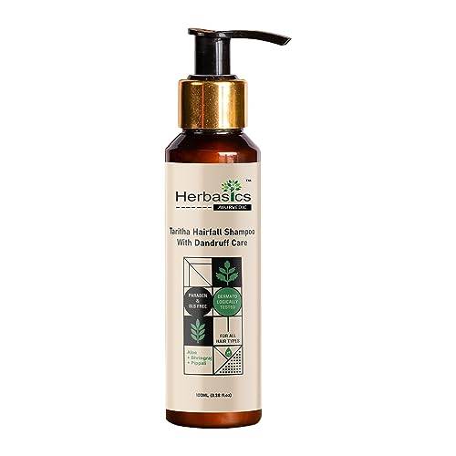 Herbasics Ayurvedic Anti-Dandruff & Anti-Hair Fall Shampoo for Women - Customized for Normal to Oily Hair - 100ml | Natural Scalp Care & Hair Growth Solution for Daily Use & Hair Fall Prevention