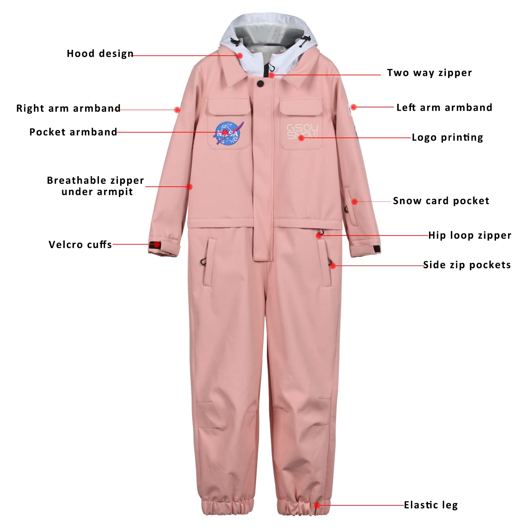 GSOU SNOW Kids Waterproof Windproof Ski Suit - One Piece Snowsuit for Boys & Girls, Winter Snowboard Jumpsuit Coveralls | Perfect for Skiing, Snowboarding & Outdoor Winter Activities