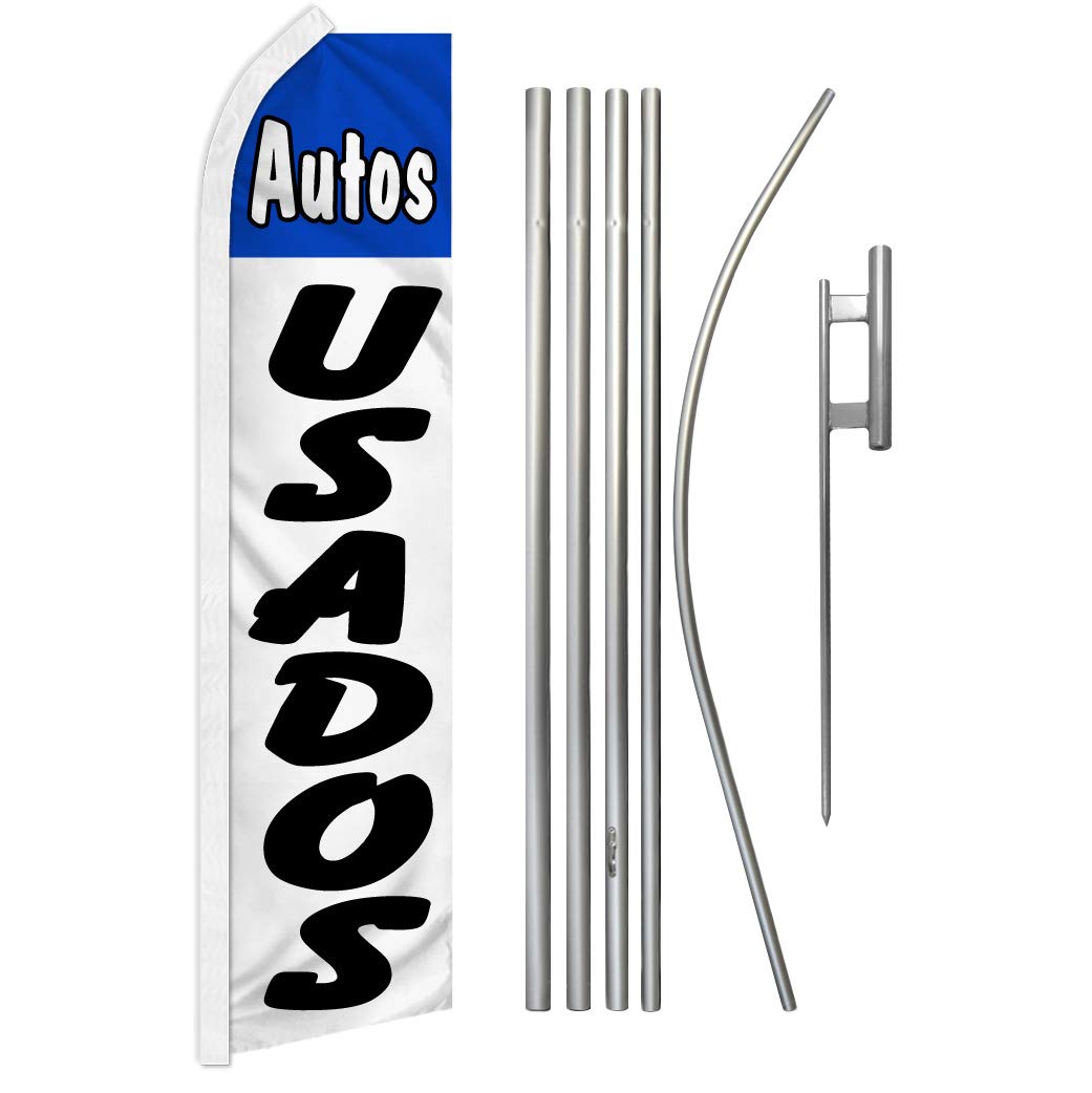 Used Car Advertising Flag & Pole Kit - High Visibility Swooper Flags for Car Dealerships, Auto Lots & Rental Businesses | Perfect for Outdoor Promotions & Sales Events