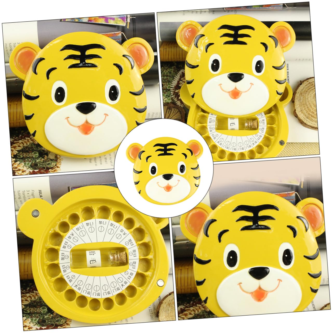 GREENADSCAPE Elegant Baby Tooth Keepsake Box - Cartoon Tiger Design, Durable Tooth Storage Case for Boys & Girls - Perfect for Saving First Teeth & Childhood Memories