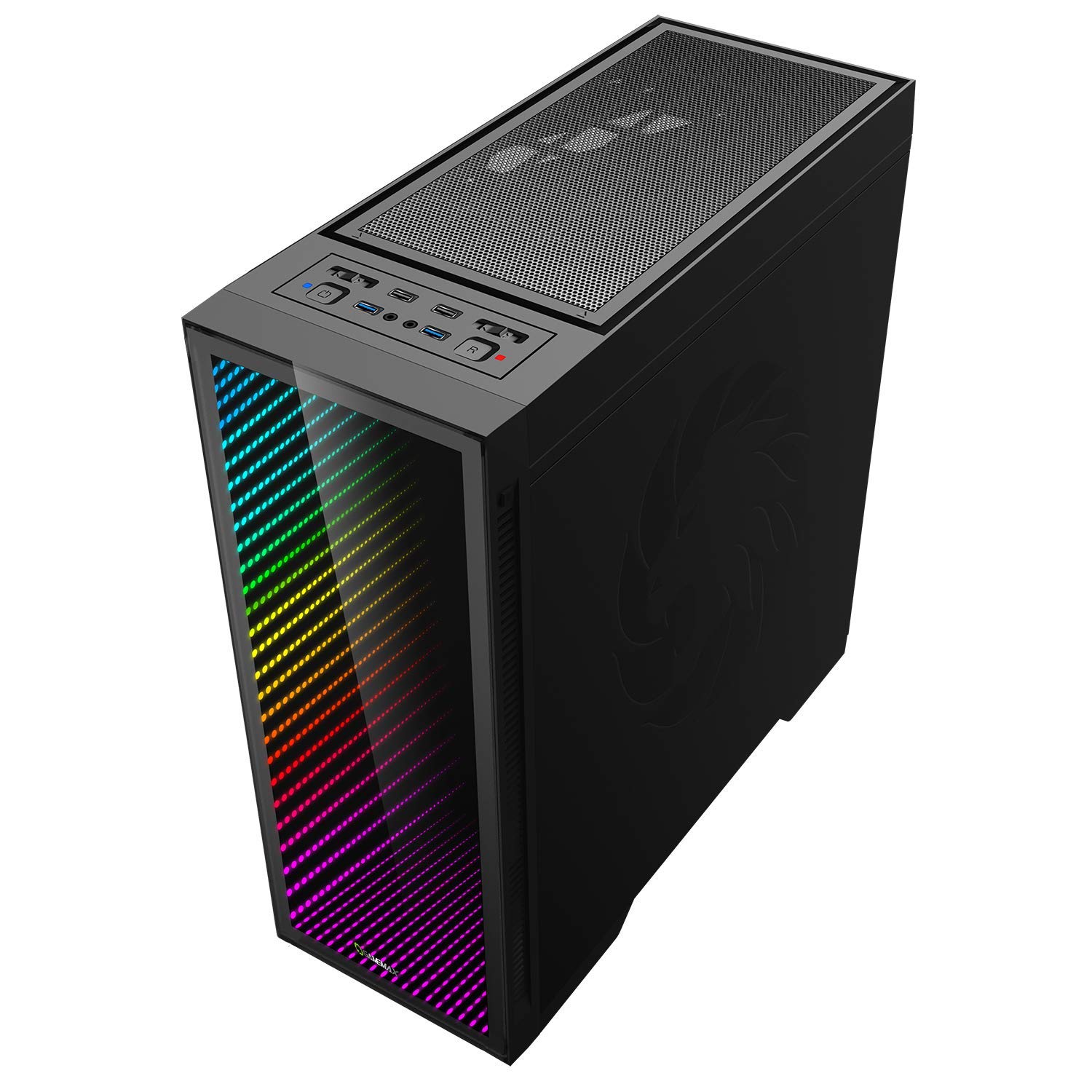GameMax Abyss ARGB E-ATX Mid Tower PC Gaming Case - High Airflow Tempered Glass Design, RGB Lighting | Perfect for Gaming Rigs & Streaming Setups