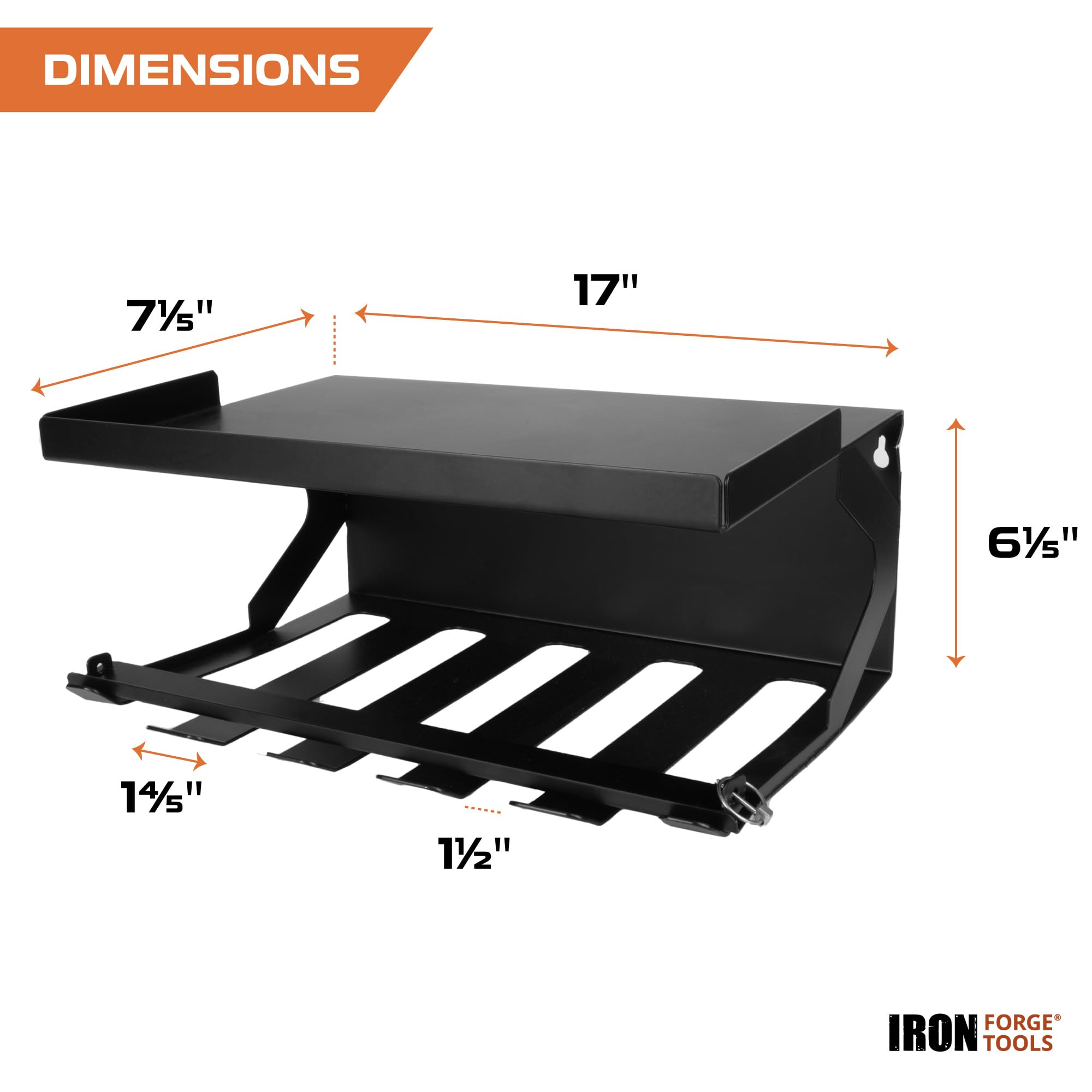 Heavy Duty Metal Power Tool Organizer Wall Mount - 5 Drill Holder Cordless Tool Dock with Locking Rack | Garage & Workshop Storage Solution | Perfect for Utility Trailers, Van Cabinets & Truck Tool Organization