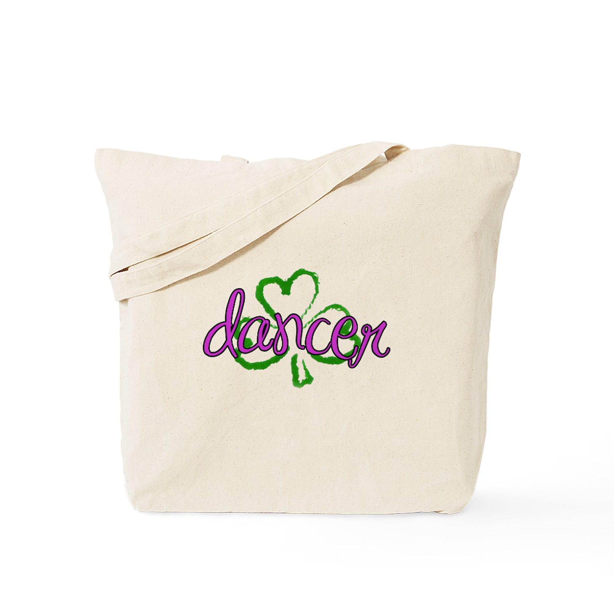 Sassy Shamrock Irish Dancer Tote Bag - Eco-Friendly Natural Canvas Reusable Shopping Bag for Groceries, Beach & Everyday Use