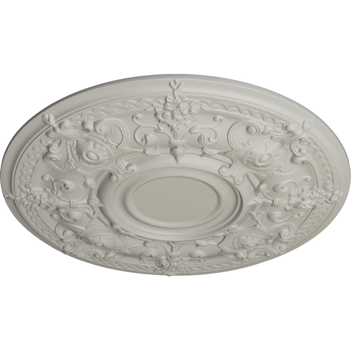 Ekena Millwork 28 Inch Oslo Ceiling Medallion - Hand Painted Cream Finish, 28 1/8