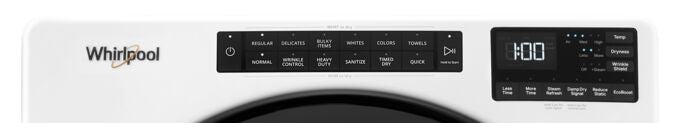 Whirlpool YWED6605MW 7.4 cu. ft. White Electric Dryer with Wrinkle Shield & Steam Technology - Perfect for Large Families & Heavy Laundry Loads