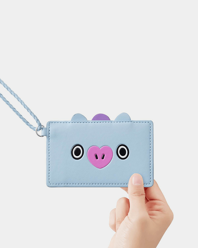 BT21 MANG Strap Card Holder - Cute Cartoon Phone Wallet for iPhone Samsung - Perfect for Travel Shopping and Daily Use