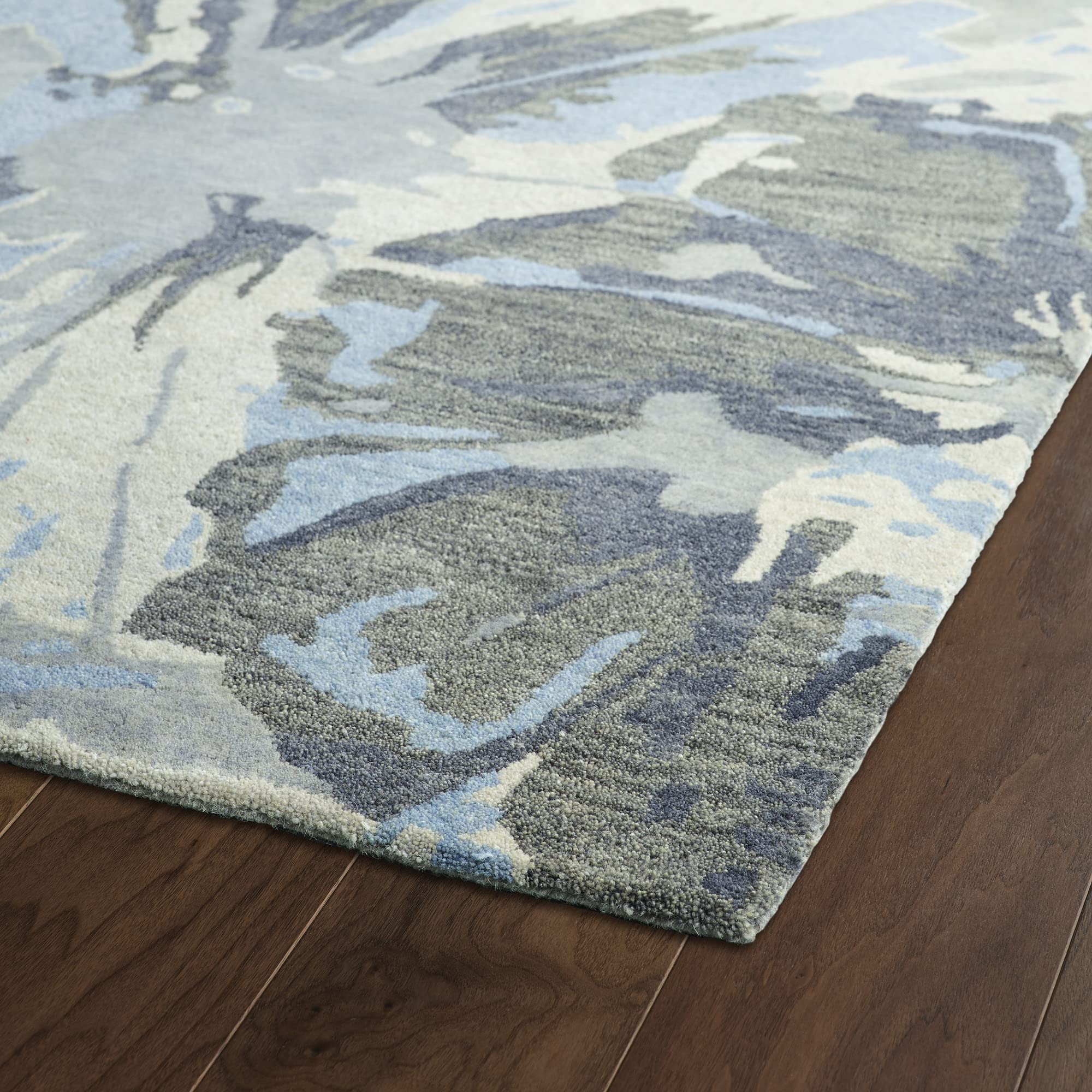 Kaleen Brushstrokes Area Rug - Soft Grey Modern Abstract Design 3'6