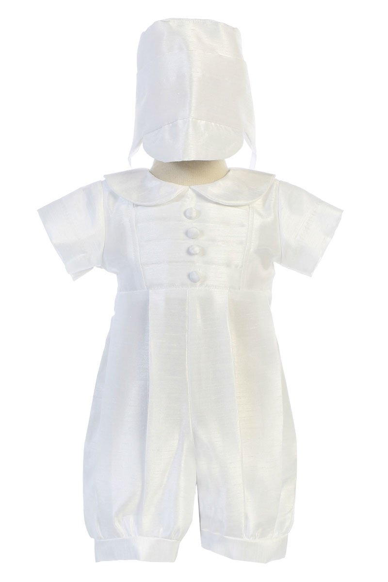 Baby Boys White Baptism & Christening Romper Outfit - William - Perfect for Christening Ceremonies, Baby Dedications & First Birthday Photos