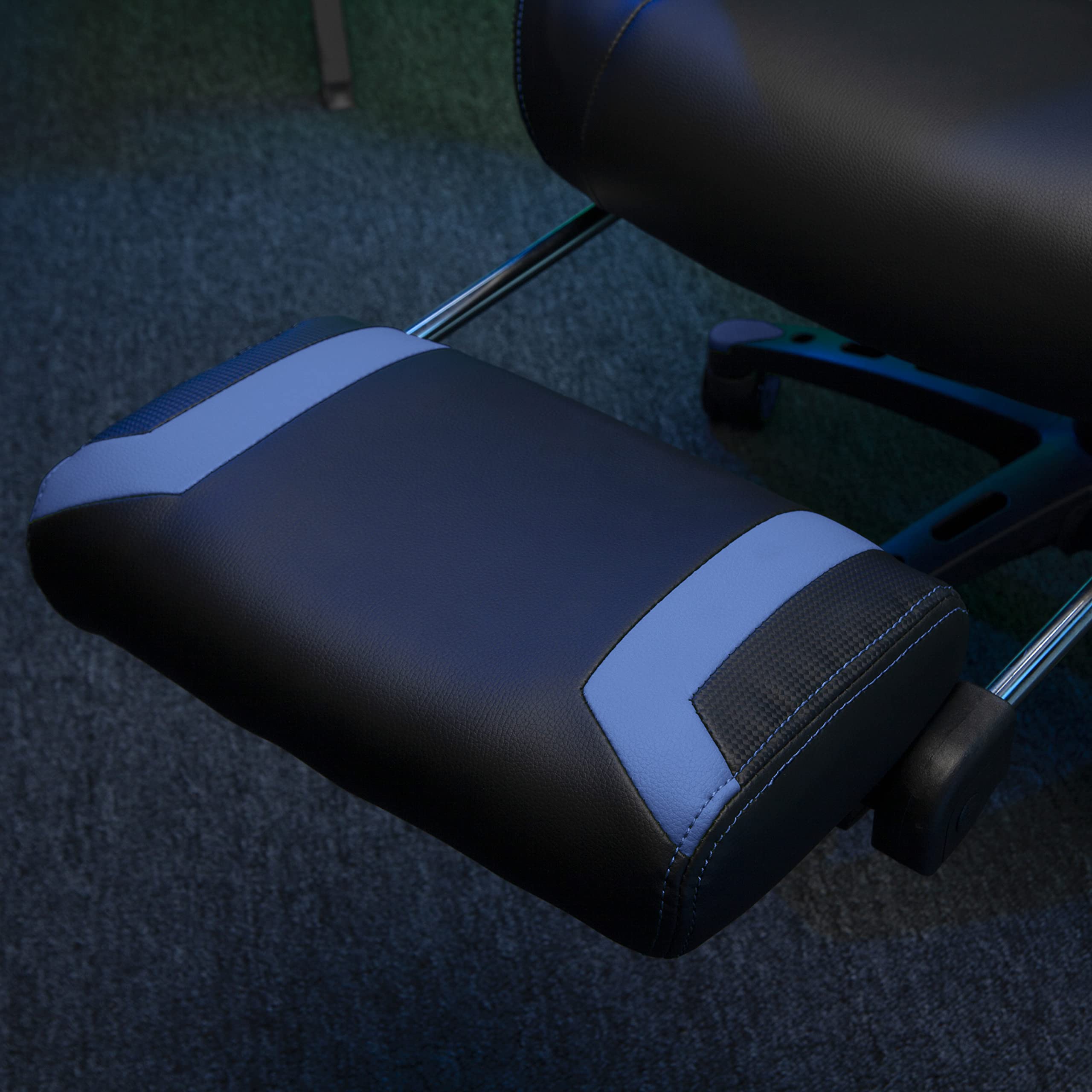 RESPAWN 110 Ergonomic Gaming Chair with Footrest - Racing Style High Back Office Chair with 360 Swivel, Adjustable Lumbar Support & Headrest Pillow - Perfect for PC Gaming, Home Office & Streaming Setup (2021 Blue)