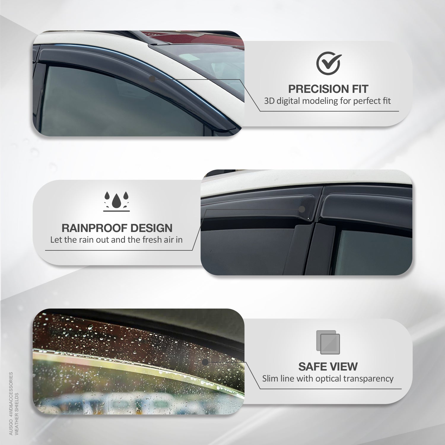 Premium Weather Shields & Hood Protector for Toyota RAV4 (2019-2024) - Rain & Sun Protection, Enhanced Vehicle Style - Perfect for All-Weather Driving & Outdoor Adventures