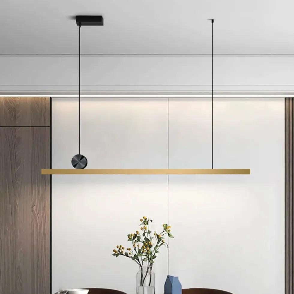Modern Minimalist Linear Dining Room Pendant Light - Sleek Contemporary Chandelier for Kitchen Island, Breakfast Nook & Dining Table Lighting