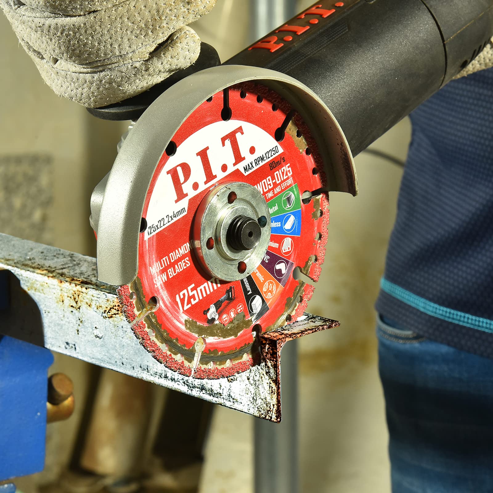P.I.T. 3-in-1 Cutting Disc Set - 4.5 Inch (115mm) Cut Off Wheels for Wood, Metal, Marble & Plastic - 7/8 Inch Arbor Angle Grinder Blades - 3PCs - Perfect for DIY Projects, Metal Fabrication & Home Renovations