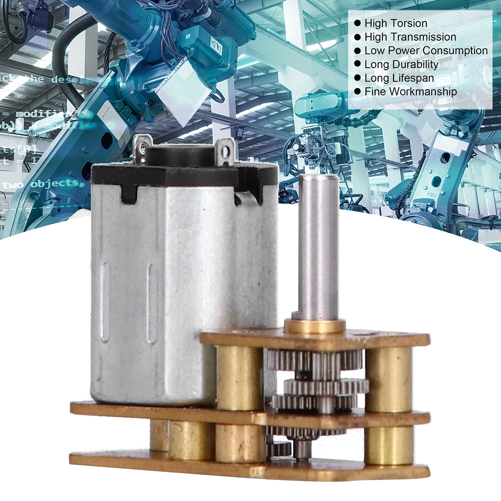 High Torque Reduction Gear Motor - Durable & Efficient DC Gearmotor for Engineering, Robotics & Outdoor Applications - Perfect for DIY Projects, Automation & Heavy-Duty Equipment