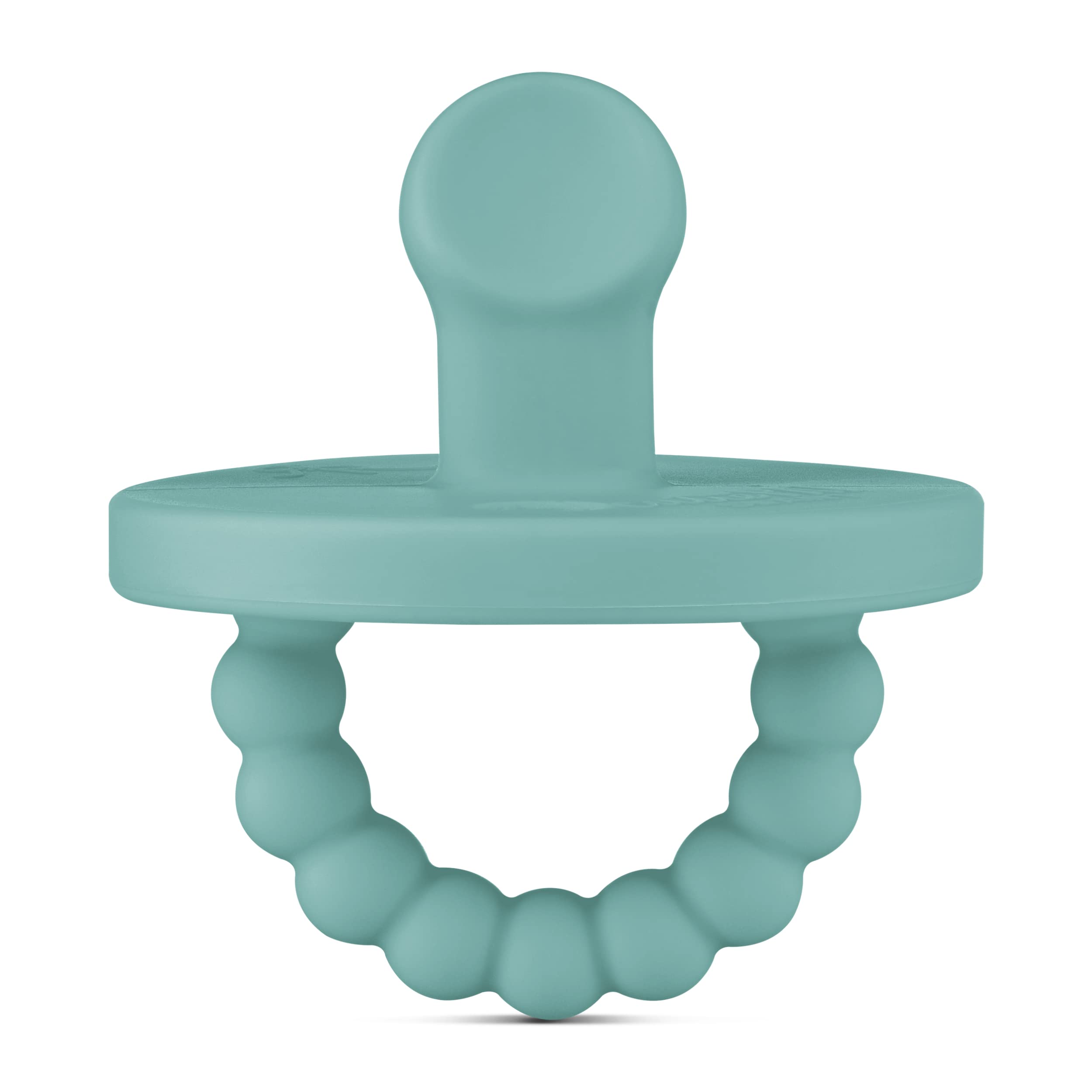 Ryan & Rose Cutie PAT Pacifier Teether for Babies - Slant Design in Seaglass Color | Soothing Teething Relief & Comfort for Newborns & Infants | Perfect for Daycare, Travel & Sleep Time