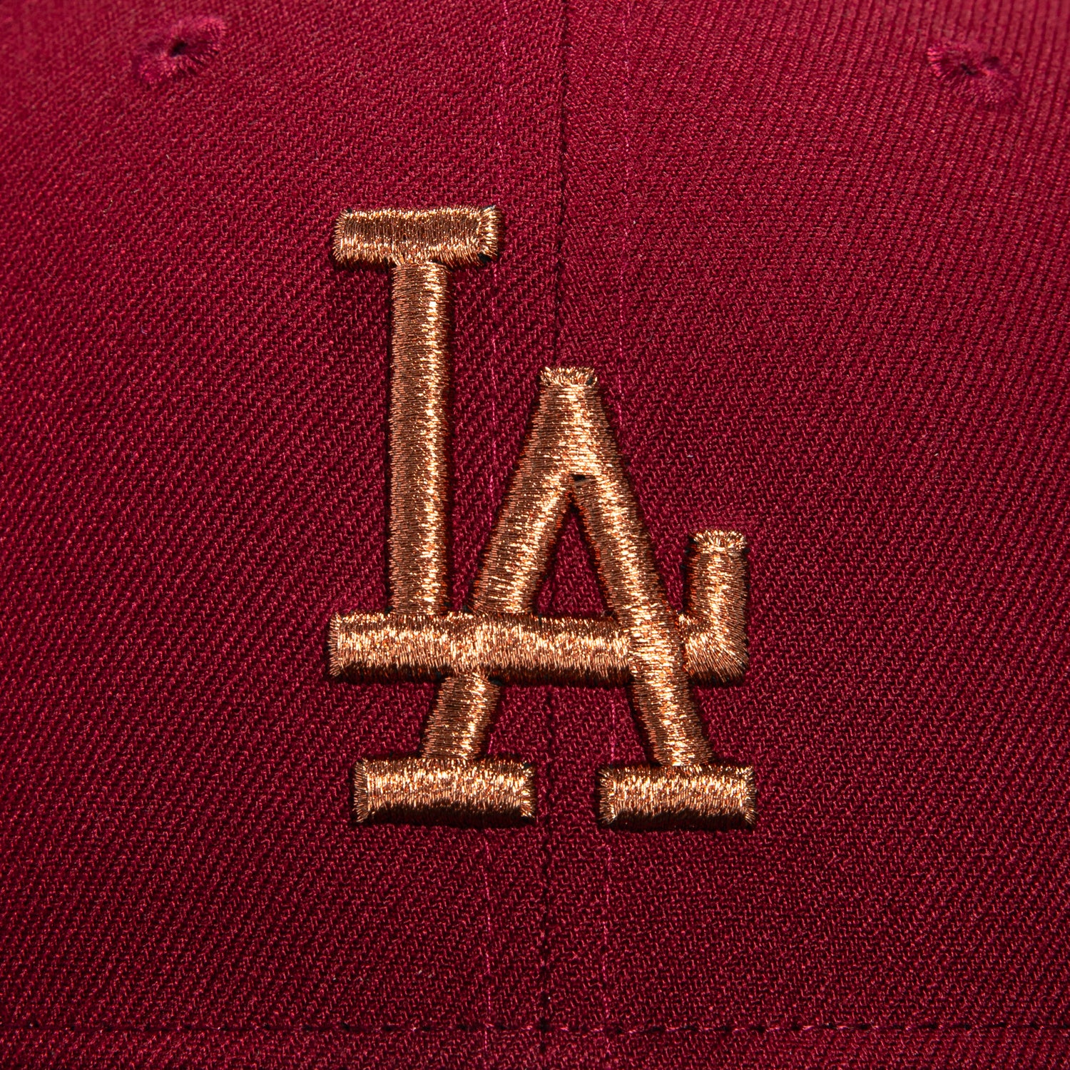 New Era 59Fifty Los Angeles Dodgers 50th Anniversary Patch Snapback Hat - Cardinal Red, Brown & Metallic Gold - MLB Baseball Cap for Men & Women - Perfect for Games, Collecting & Streetwear Fashion