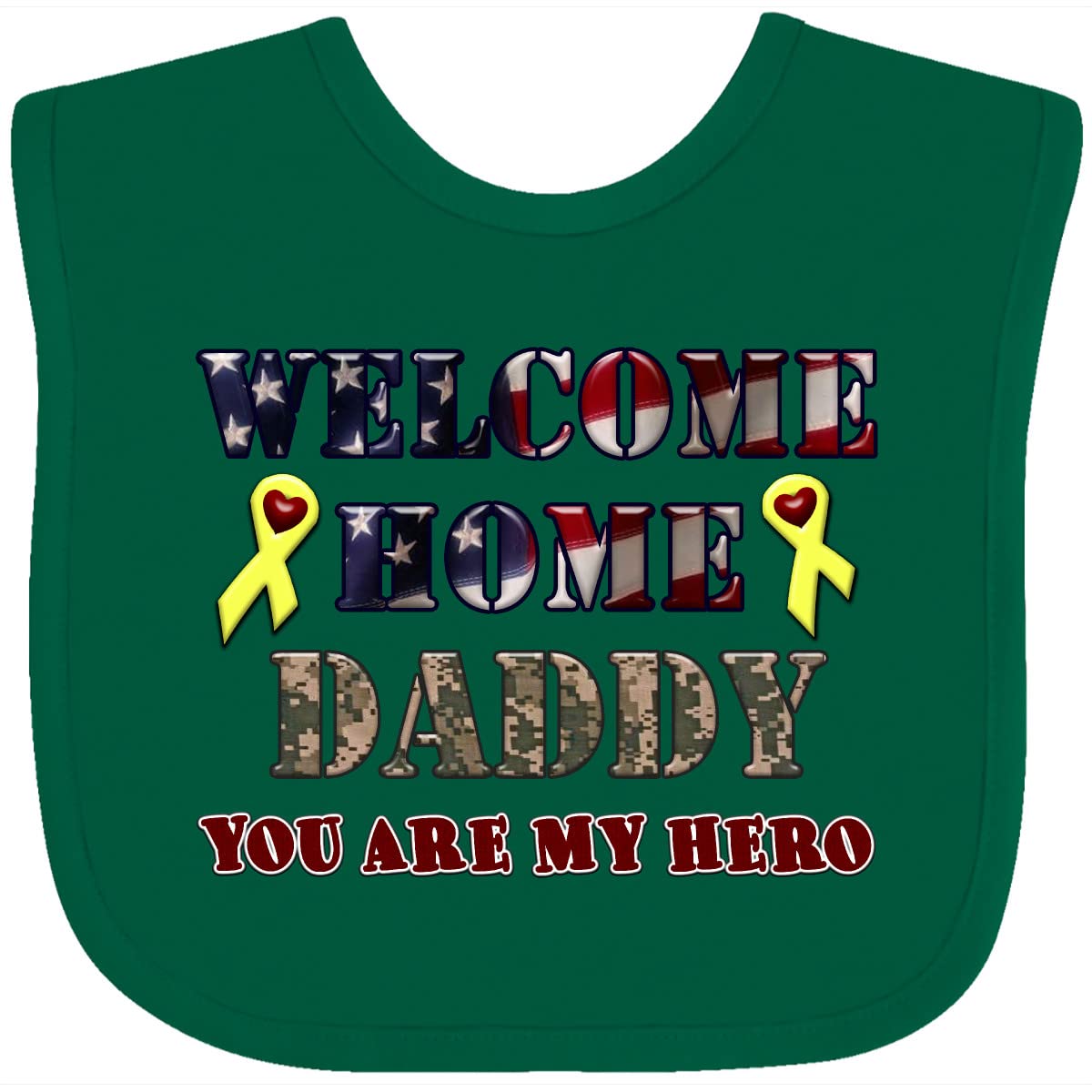 Inktastic Welcome Home Daddy Baby Bib - Soft Cotton Adjustable Infant Bib for New Dads - Perfect for Father's Day, Homecoming, and Special Family Moments