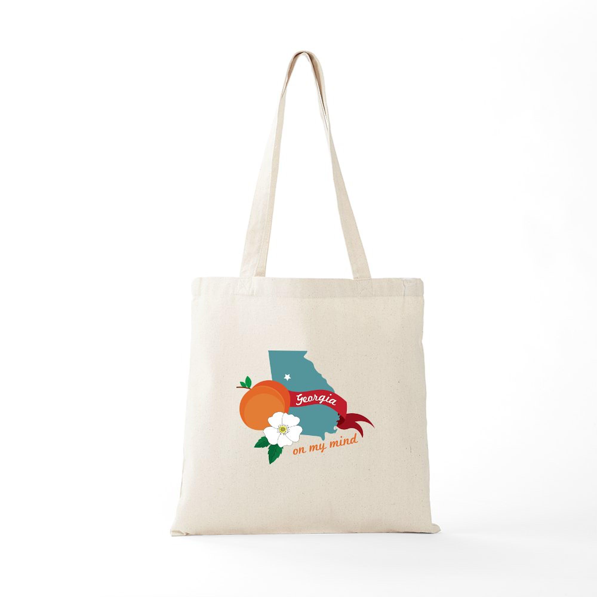 Georgia On My Mind Tote Bag - Natural Canvas Reusable Shopping Bag for Groceries, Beach & Everyday Use | Eco-Friendly Cotton Tote with Unique Design