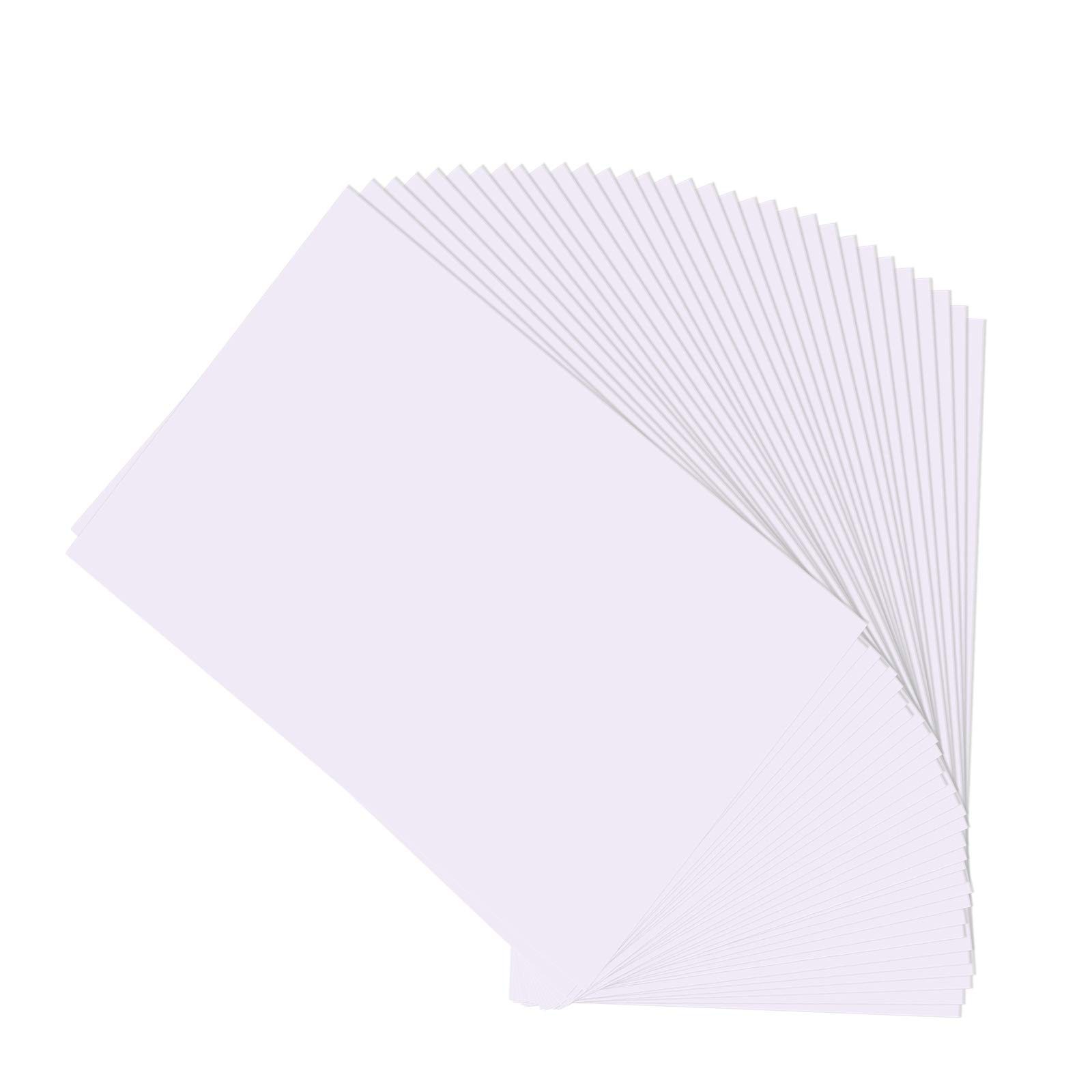 Premium Printable Vinyl Sticker Paper for Inkjet Printers - 20 Glossy White Self-Adhesive Sheets, Waterproof Decal Paper, Standard Letter Size 8.3