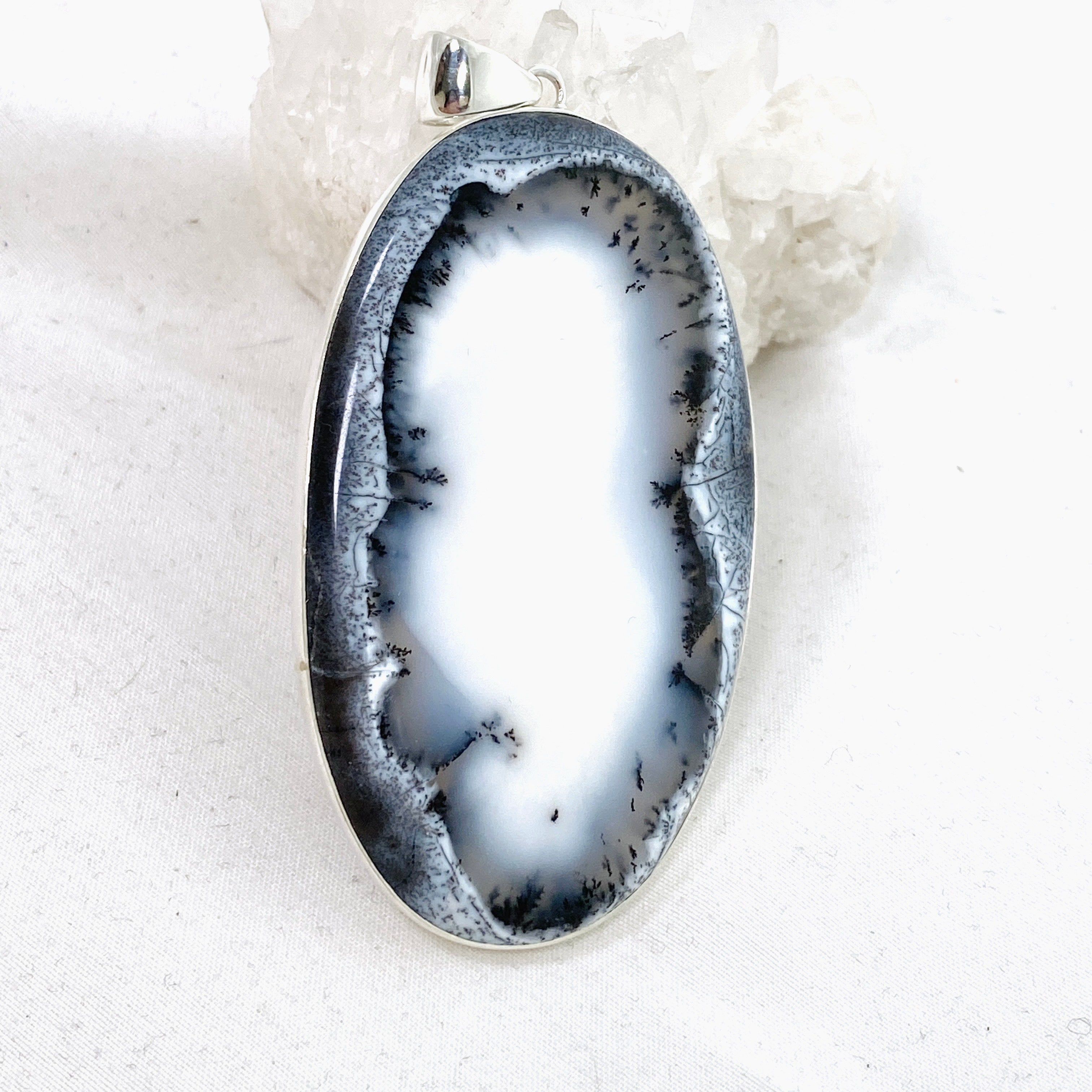 Dendritic Opal Oval Cabochon Pendant - Natural Gemstone Jewelry for Women - Perfect for Necklace Making & Gift Giving