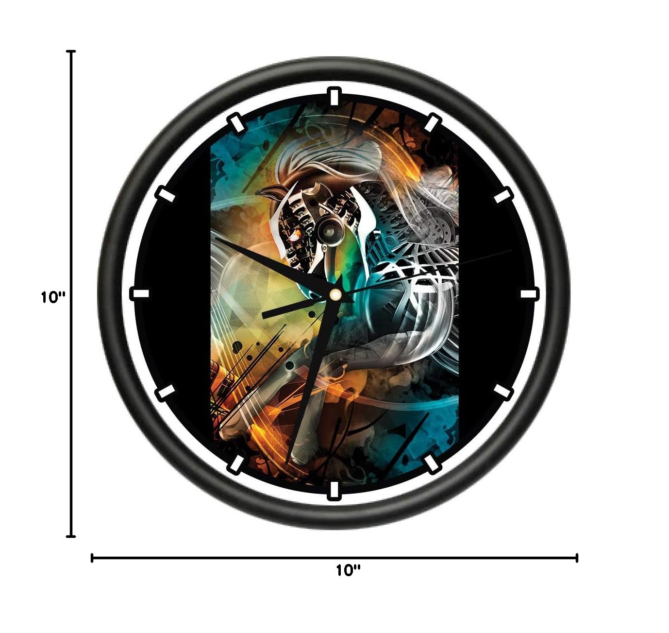 SignMission Mechanical Horse Design Wall Clock - Precision Quartz Movement - Elegant Décor for School, Classroom, Office & Bedroom | Perfect for Home, Office & Educational Spaces