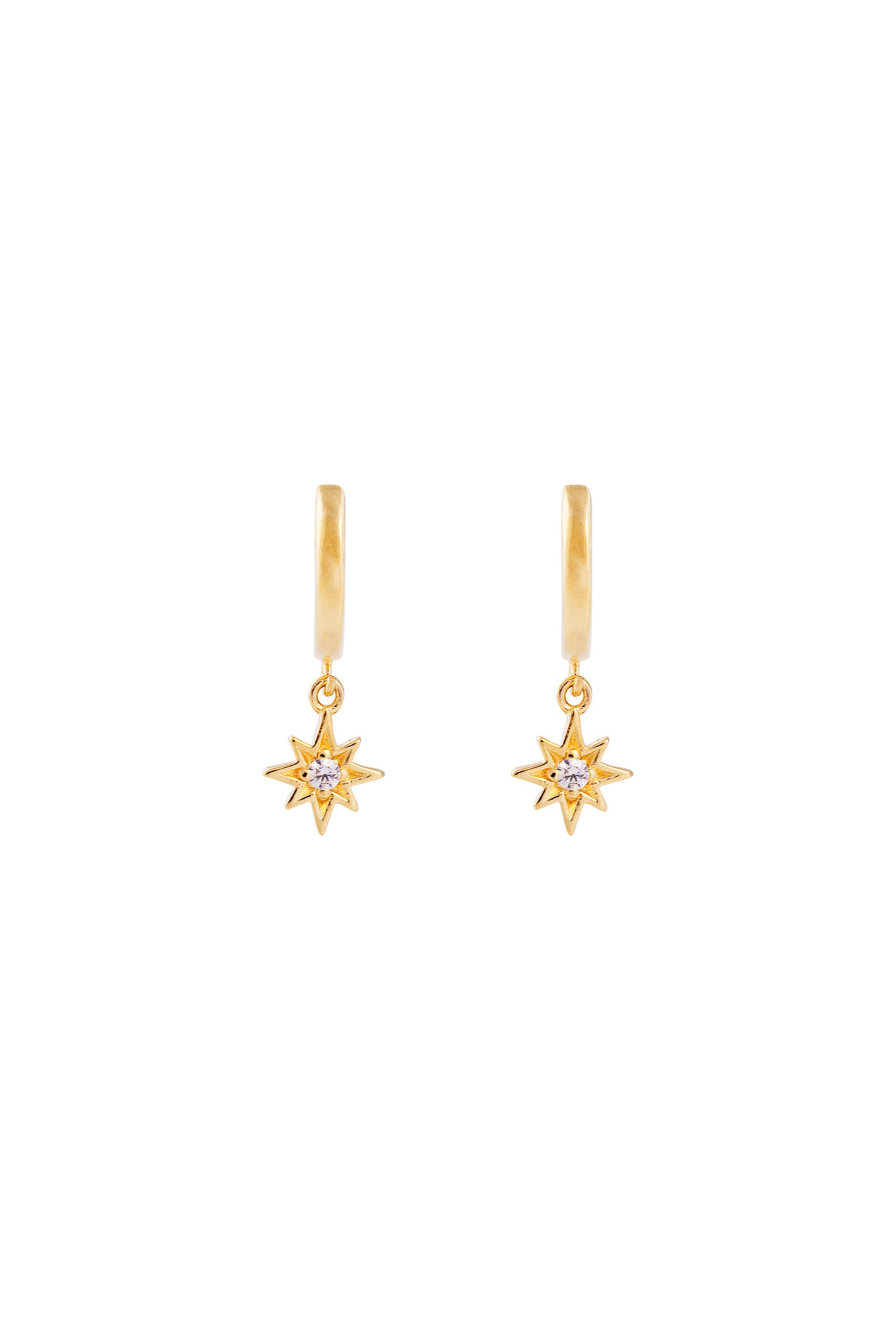 Fairley Star Hoops Earrings - 14K Gold Plated Dainty Star Studs for Women - Perfect for Everyday Wear, Parties & Gifts