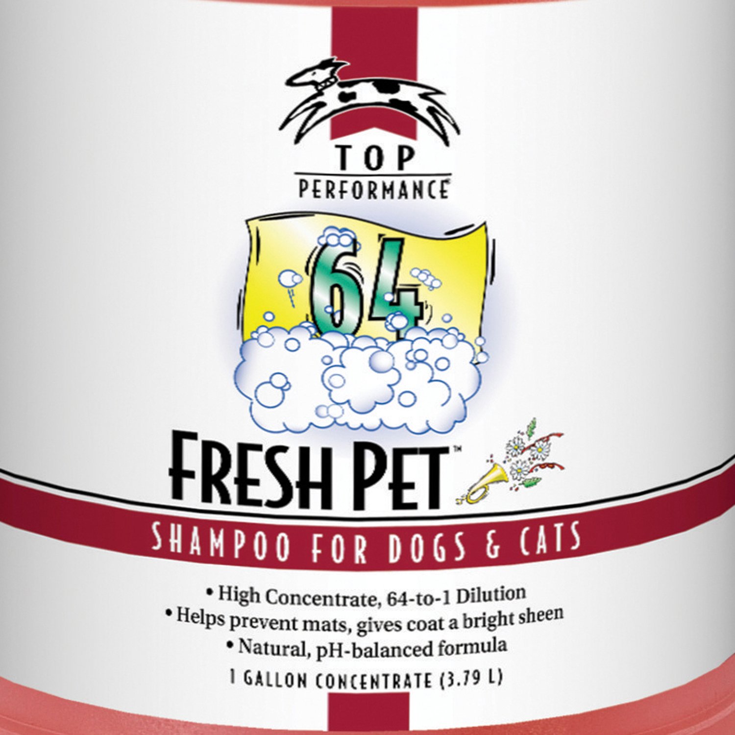 Top Performance TP 64 Shampoo for Dogs - Gal Fresh Pet Formula | Gentle Cleansing & Odor Control for Long-Haired Breeds | Perfect for Bathing, Grooming & Show Preparation