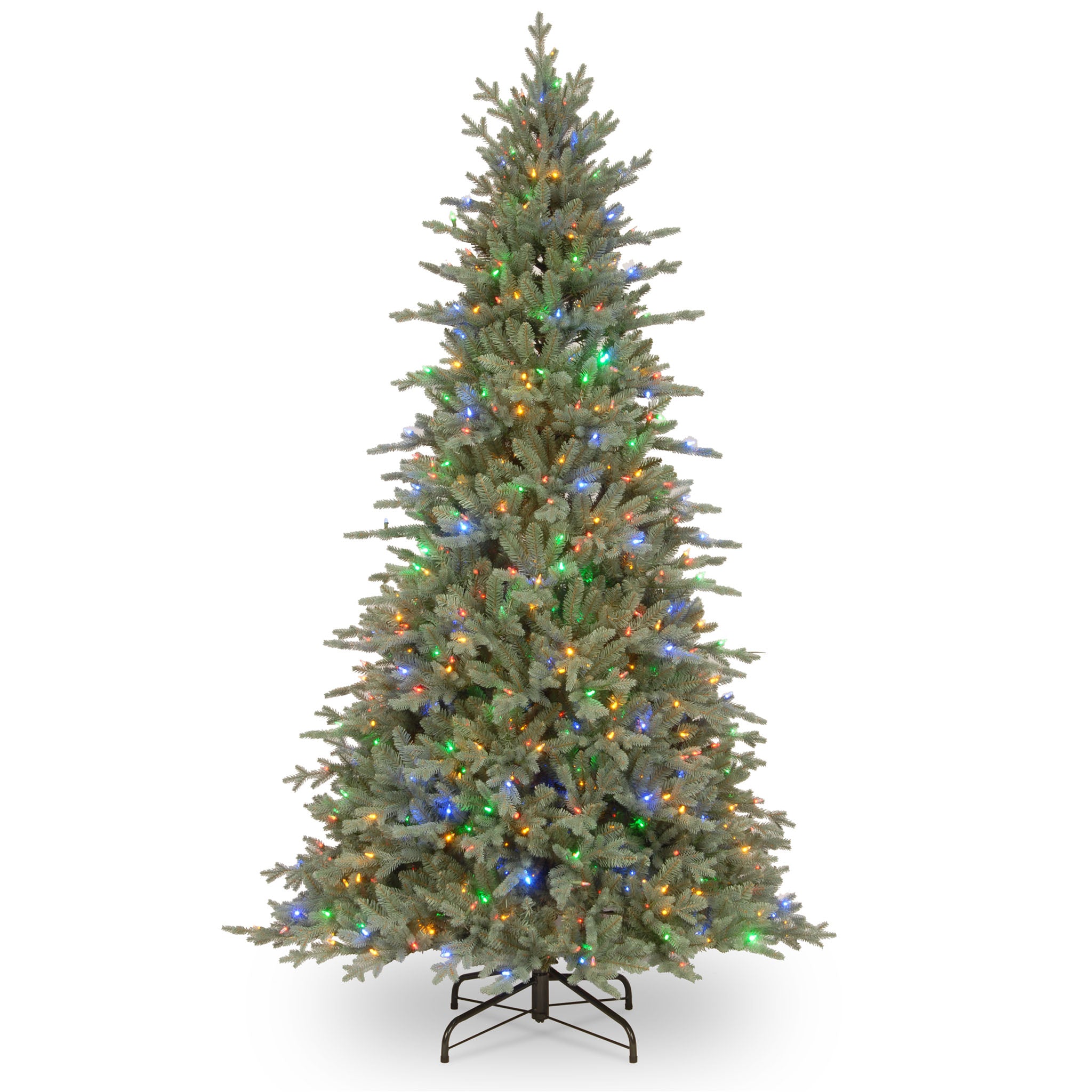 7.5 ft Pre-Lit Buckingham Blue Spruce Artificial Christmas Tree with 500 Clear LED Lights - Perfect for Living Room, Office & Holiday Decorations