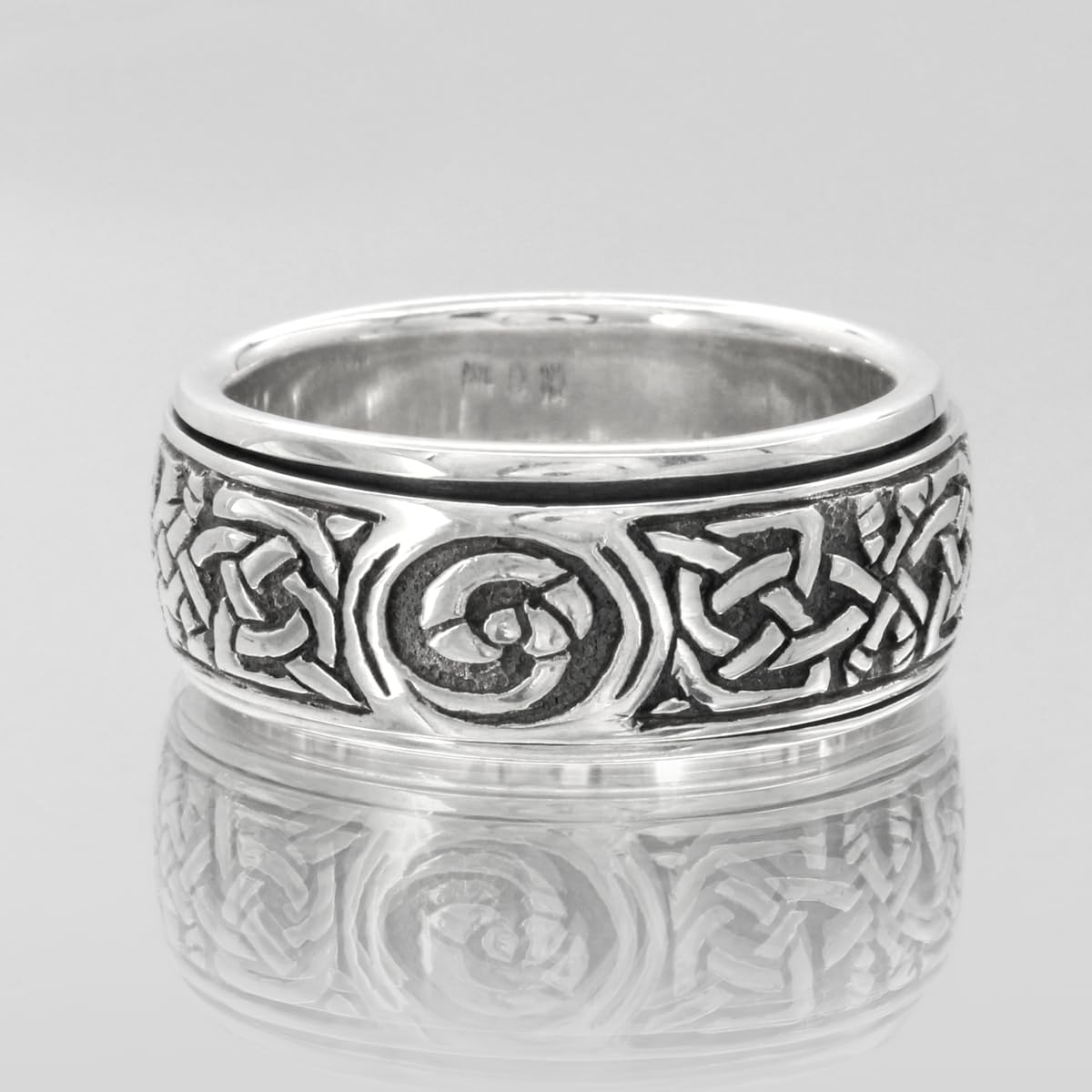 Moonlight Mysteries Sterling Silver Celtic Knot Pentacle Spinner Worry Ring for Stress & Anxiety Relief - Wicca Pagan Jewelry in Sizes 4-15 - Perfect for Meditation, Spiritual Healing & Everyday Wear