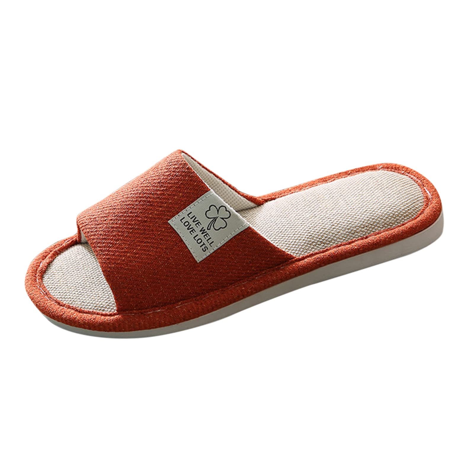 **Breathable Linen Slippers for Women - Soft Indoor House Shoes with Non-Slip Sole - Perfect for Home, Spa, and Relaxation**