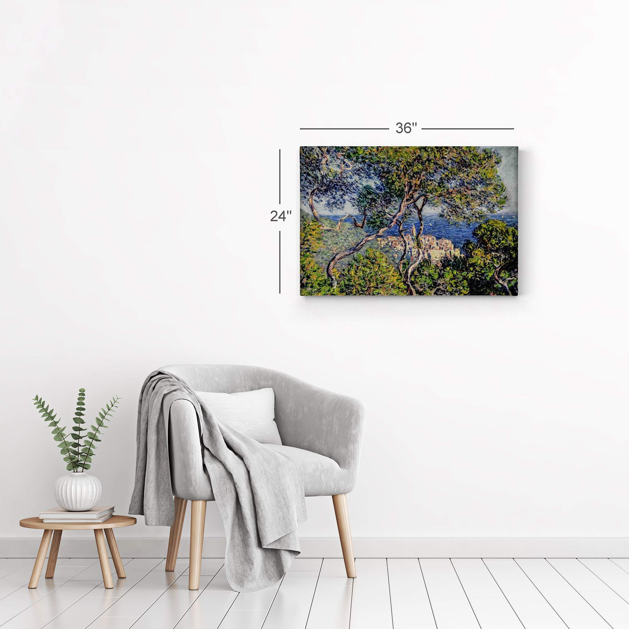 Claude Monet Bordighera Canvas Wall Art Print - Famous Oil Painting Reproduction, Modern Home Decor, Ready to Hang (30x40 Inches) - Perfect for Living Room, Bedroom & Office Decor | Made in USA