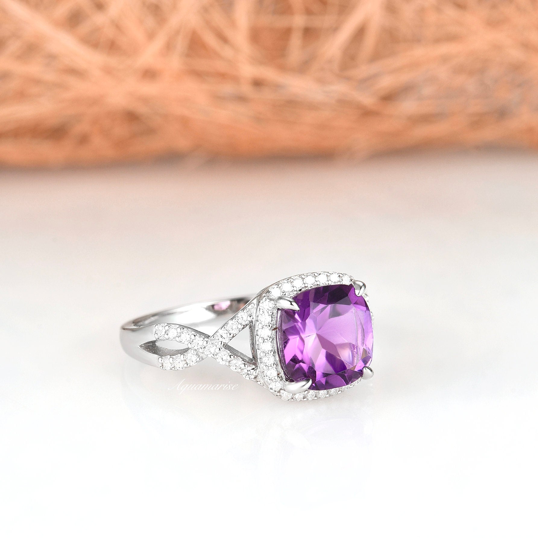 Flair Amethyst Ring - Sterling Silver Jewelry for Women | Elegant Purple Gemstone Ring for Everyday Wear & Special Occasions