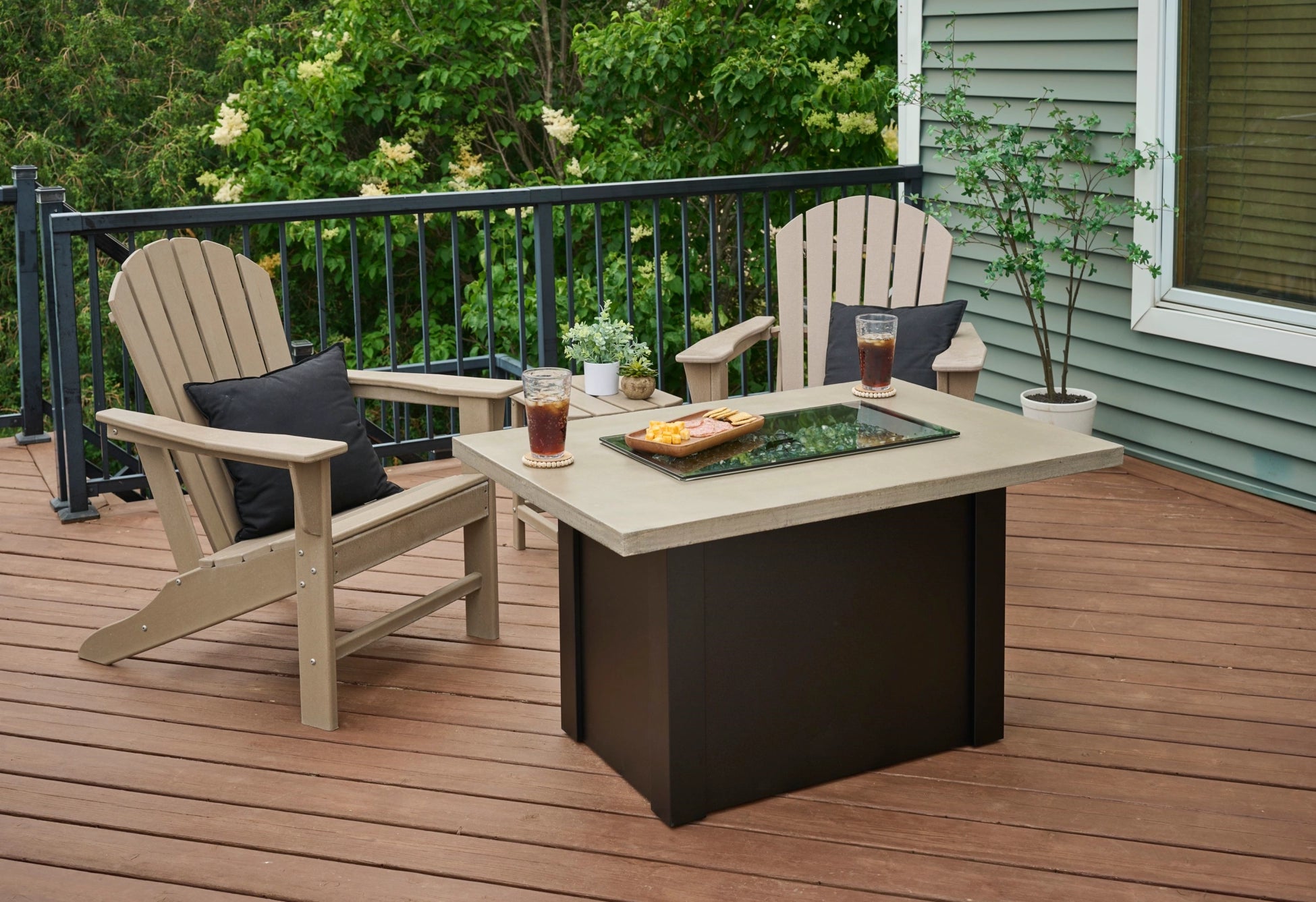 Havenwood Rectangular Gas Fire Pit Table by The Outdoor Greatroom Company - Perfect for Patio, Backyard, and Outdoor Gatherings
