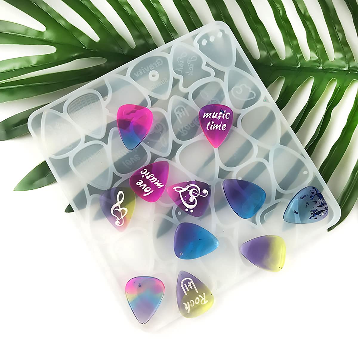 Premium Silicone Guitar Pick Molds for Resin Casting - Triangle Plectrum & Pick Case Epoxy Molds - DIY Musical Accessories for Guitarists - Perfect for Handmade Jewelry, Keychains & Gift Making