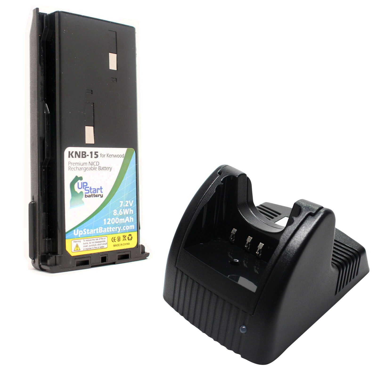 TK-360 Battery and Charger Replacement - 1200mAh 7.2V NI-CD Compatible with KNB-14 KNB-15 Two-Way Radio Batteries - Perfect for Business Communication, Security, and Outdoor Activities