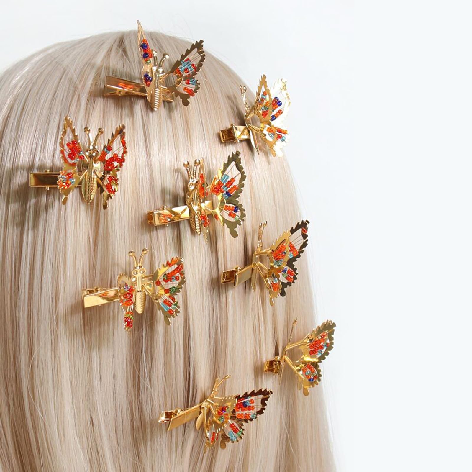 8 Pcs Glitter Butterfly Hair Clips - Colorful Hair Claw Clips for Women & Girls | Perfect for Parties, Weddings & Everyday Styling