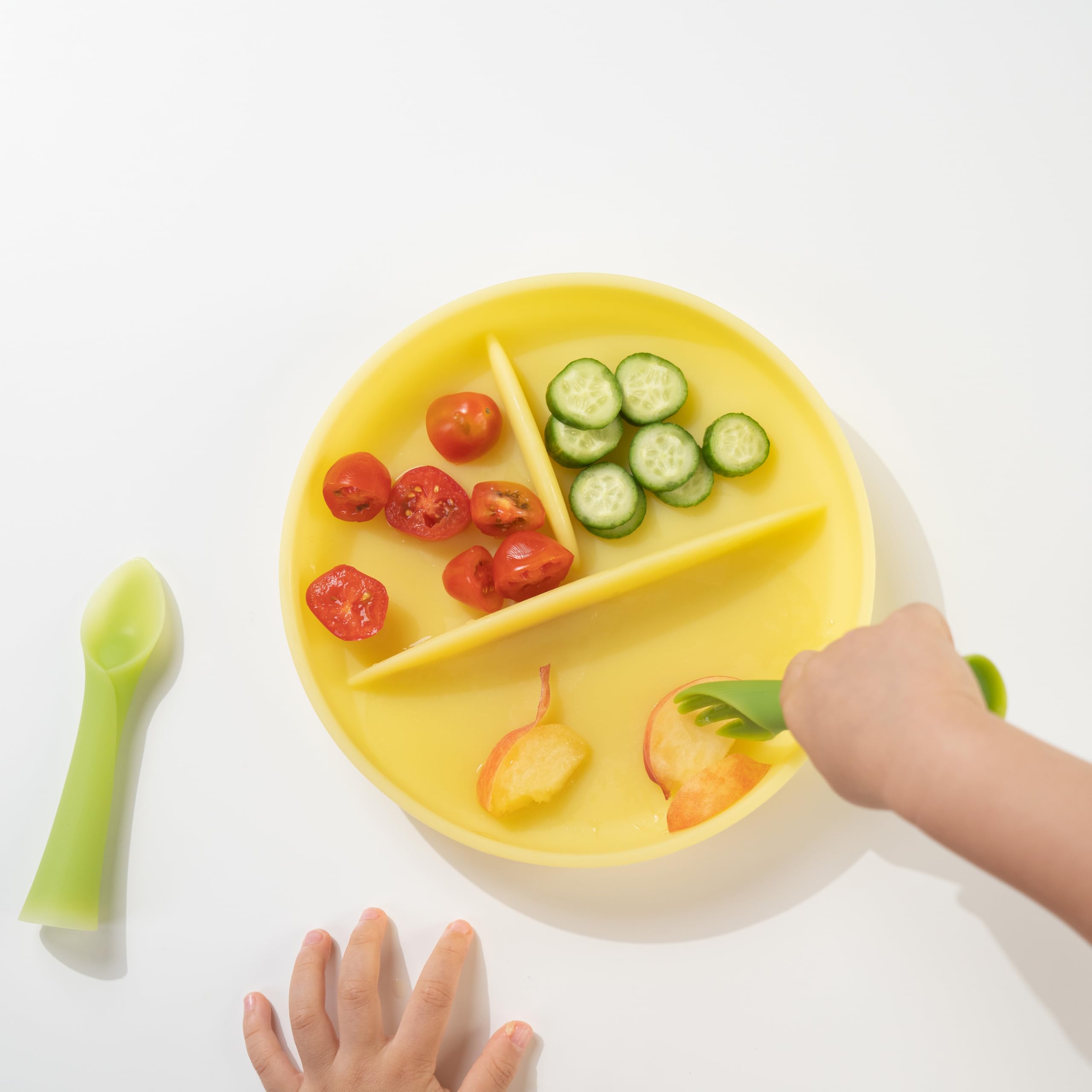 Olababy 100% Silicone Suction Plate for Toddlers - Non-Slip Divided Baby Plates for Self Feeding | BPA-Free Microwave & Dishwasher Safe Kids Dinnerware | Perfect for Baby Registry, High Chair & Travel (Blueberry) - Ideal for Mess-Free Meals at Home, Daycare or On-The-Go