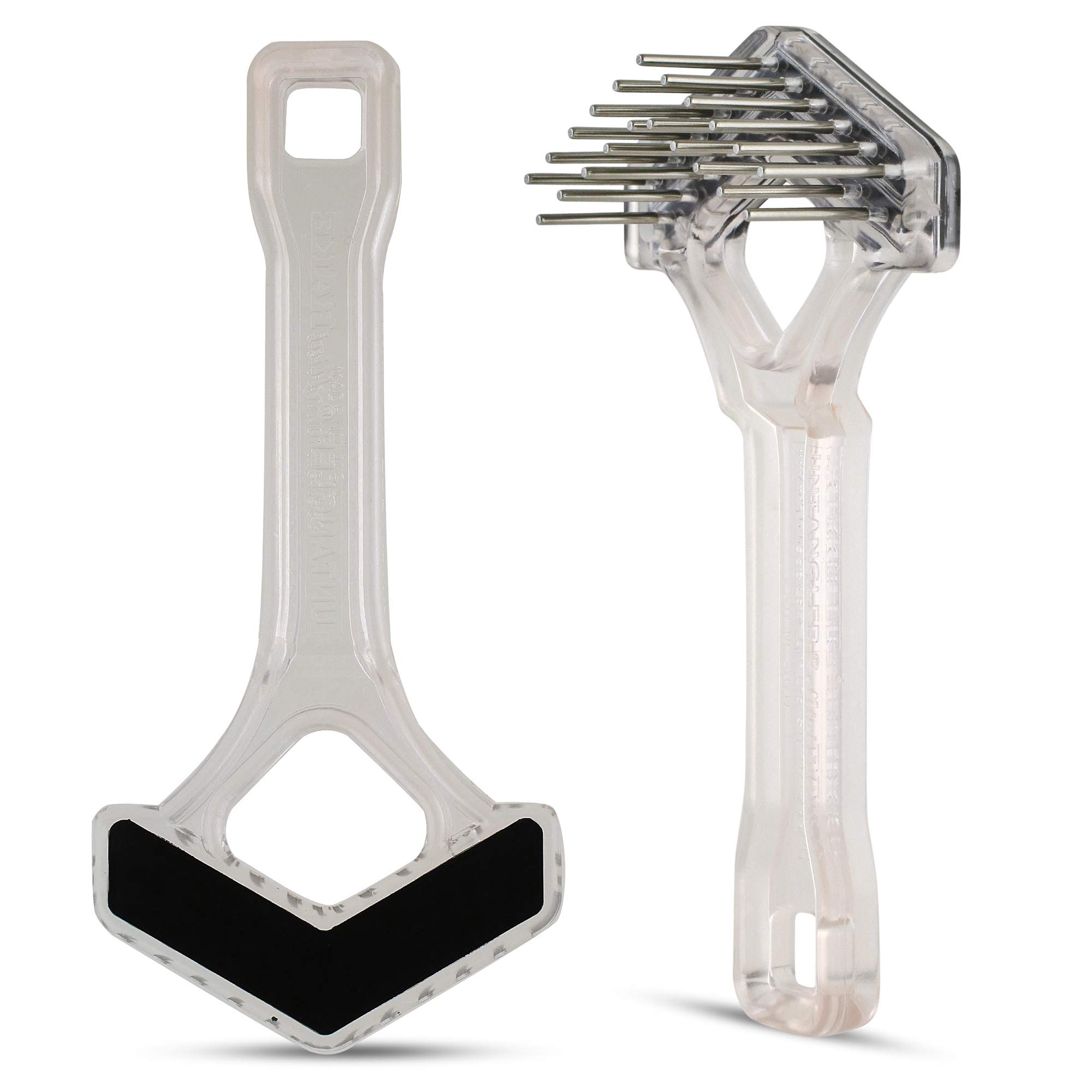 Mini Rake with V-Shape & Double-Row Rotating Teeth - Crystal Black Top Garden Tool for Weeding, Soil Aeration, and Small Area Gardening