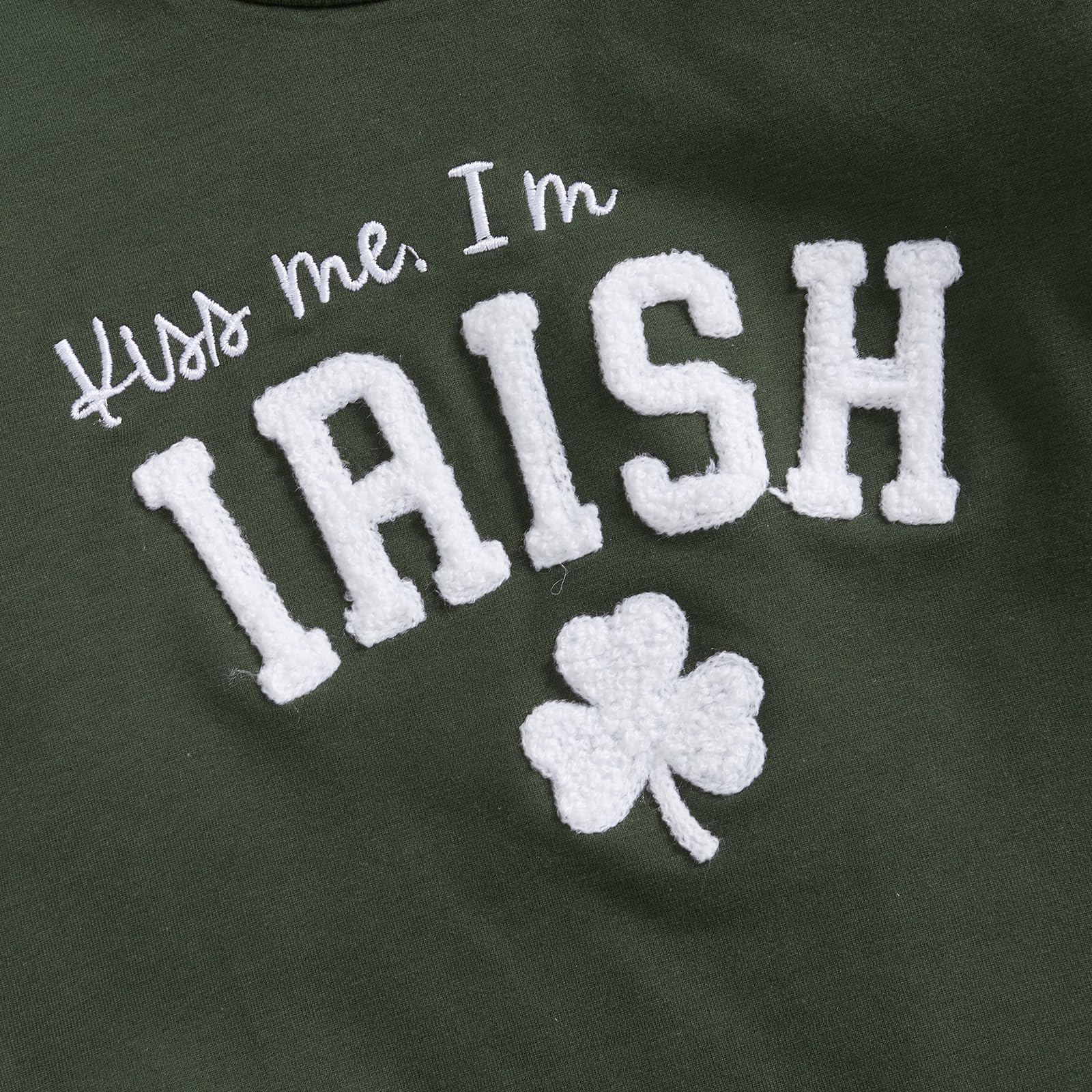 St. Patrick's Day Baby Outfit - Green Crewneck Sweatshirt & Long Sleeve Shirt for Boys & Girls | Spring Holiday Clothes | Perfect for Family Photos & Irish Celebrations