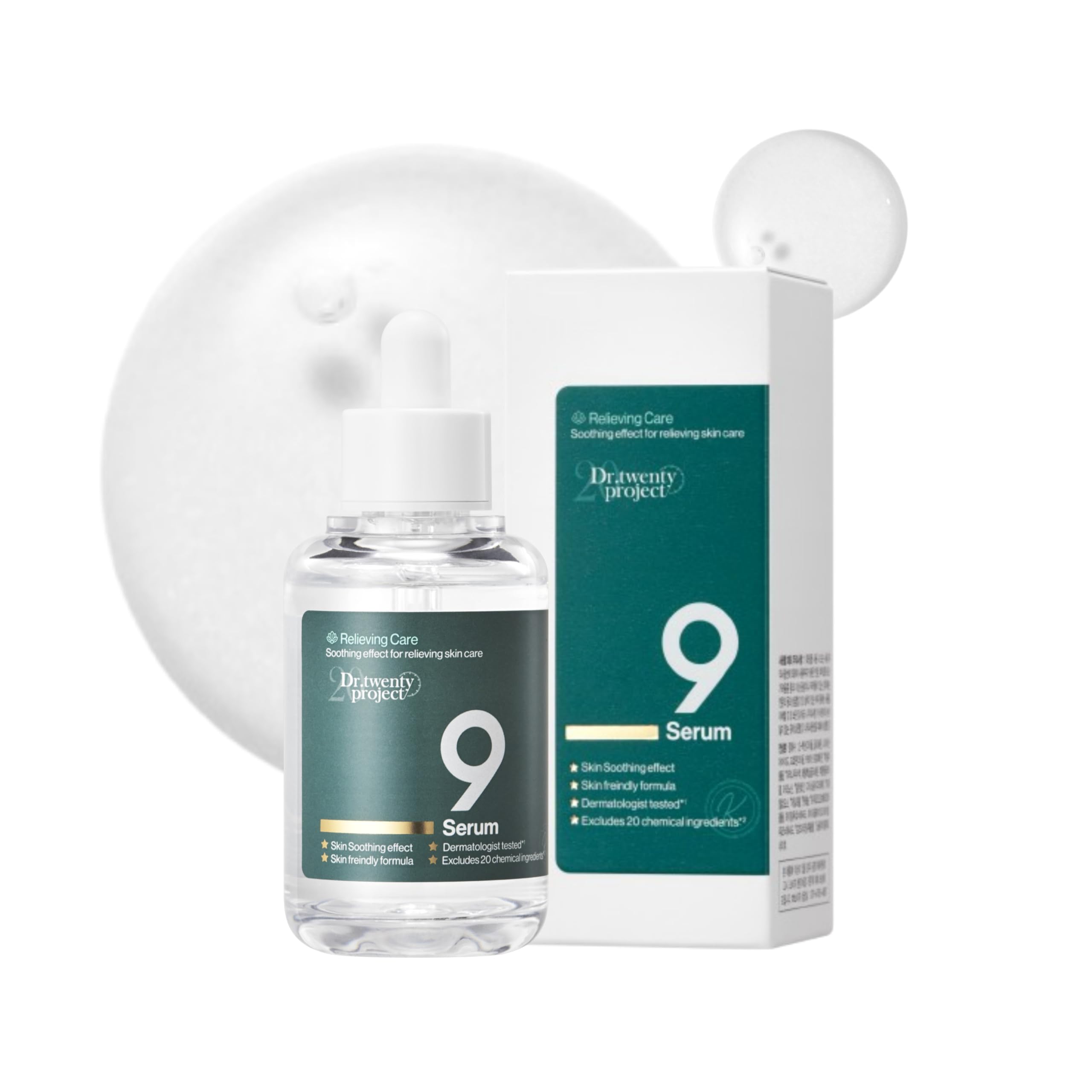 Dr. TwentyProject 9 Serum 50ml - Soothing Hydrating for Sensitive Skin - Redness & Acne Care - Korean Skincare for Daily Use