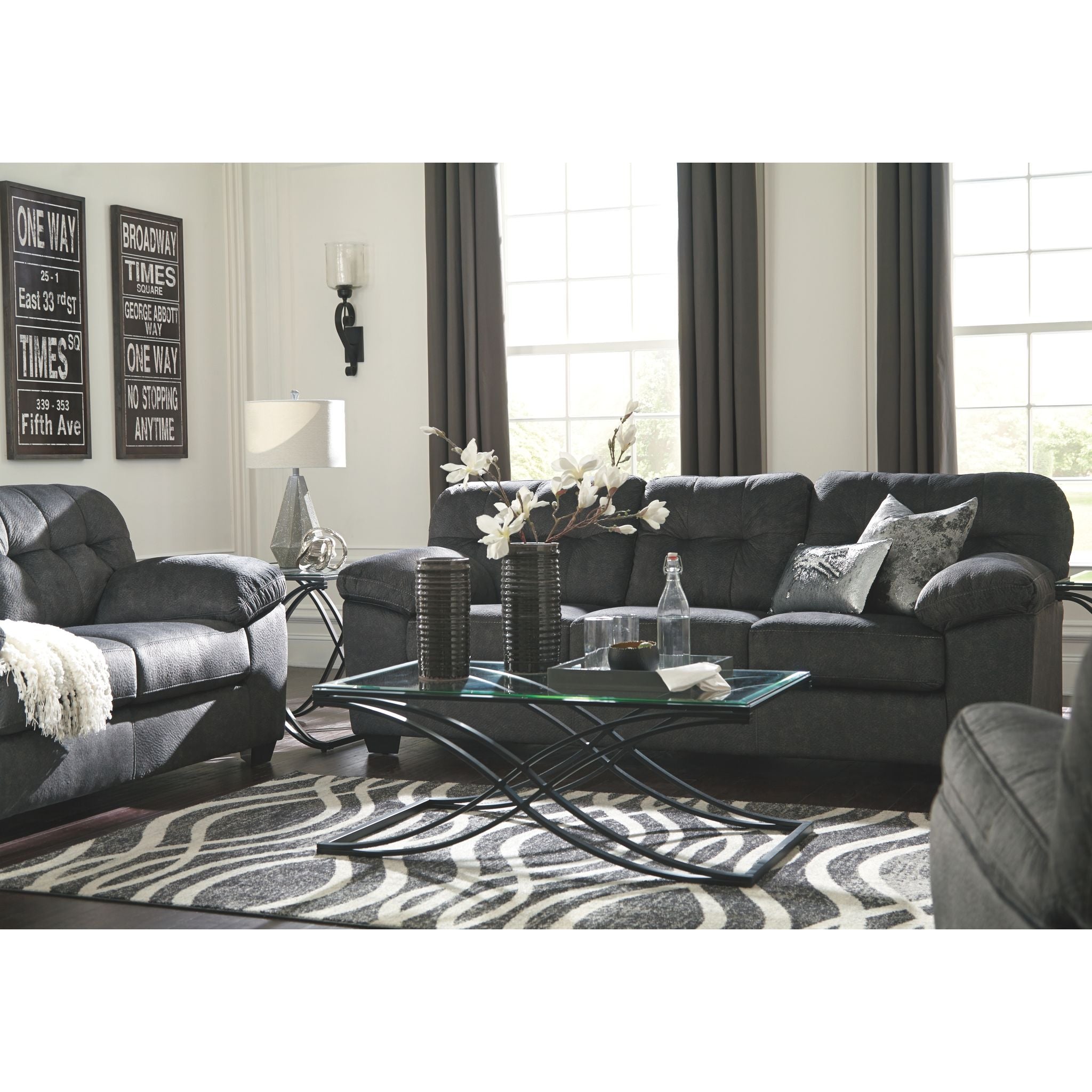 Accrington Sofa - Modern Granite Fabric Sectional Couch for Living Room, Comfortable & Durable Lounge Furniture - Perfect for Family Gatherings & Movie Nights