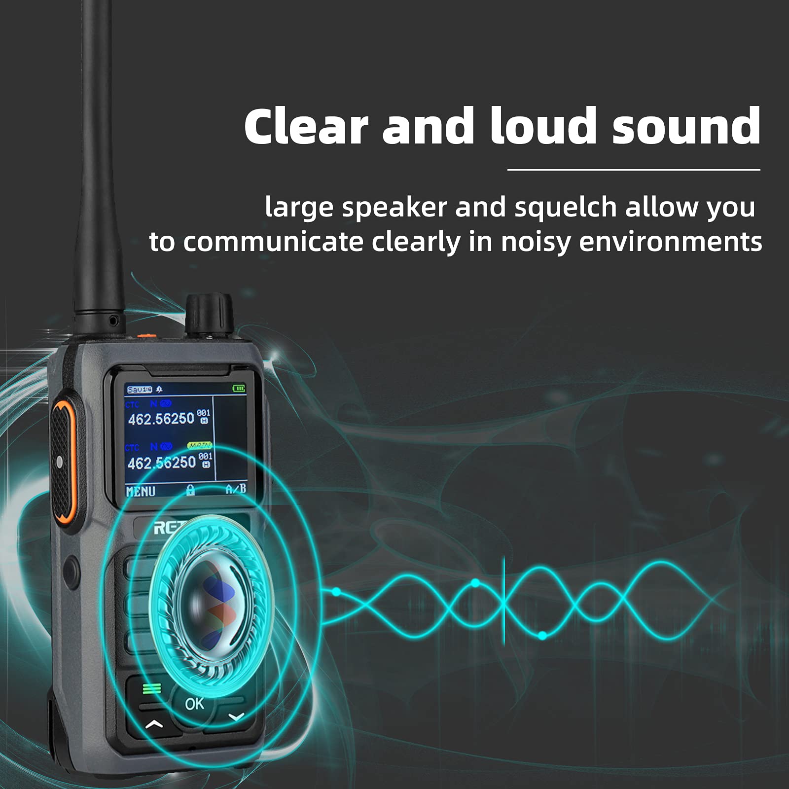 Retevis RB17P GMRS Two-Way Radios for Adults - Long Range Walkie Talkies with 2200mAh Rechargeable Battery, SOS Alarm & NOAA Weather Scan - Ideal for Hiking, Camping, Hunting & Outdoor Adventures (1 Pack)