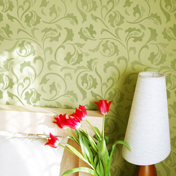 Scrollallover Wall Stencil - DIY Decorative Painting Template for Home & Furniture - Perfect for Bedroom, Nursery, Living Room Accent Walls