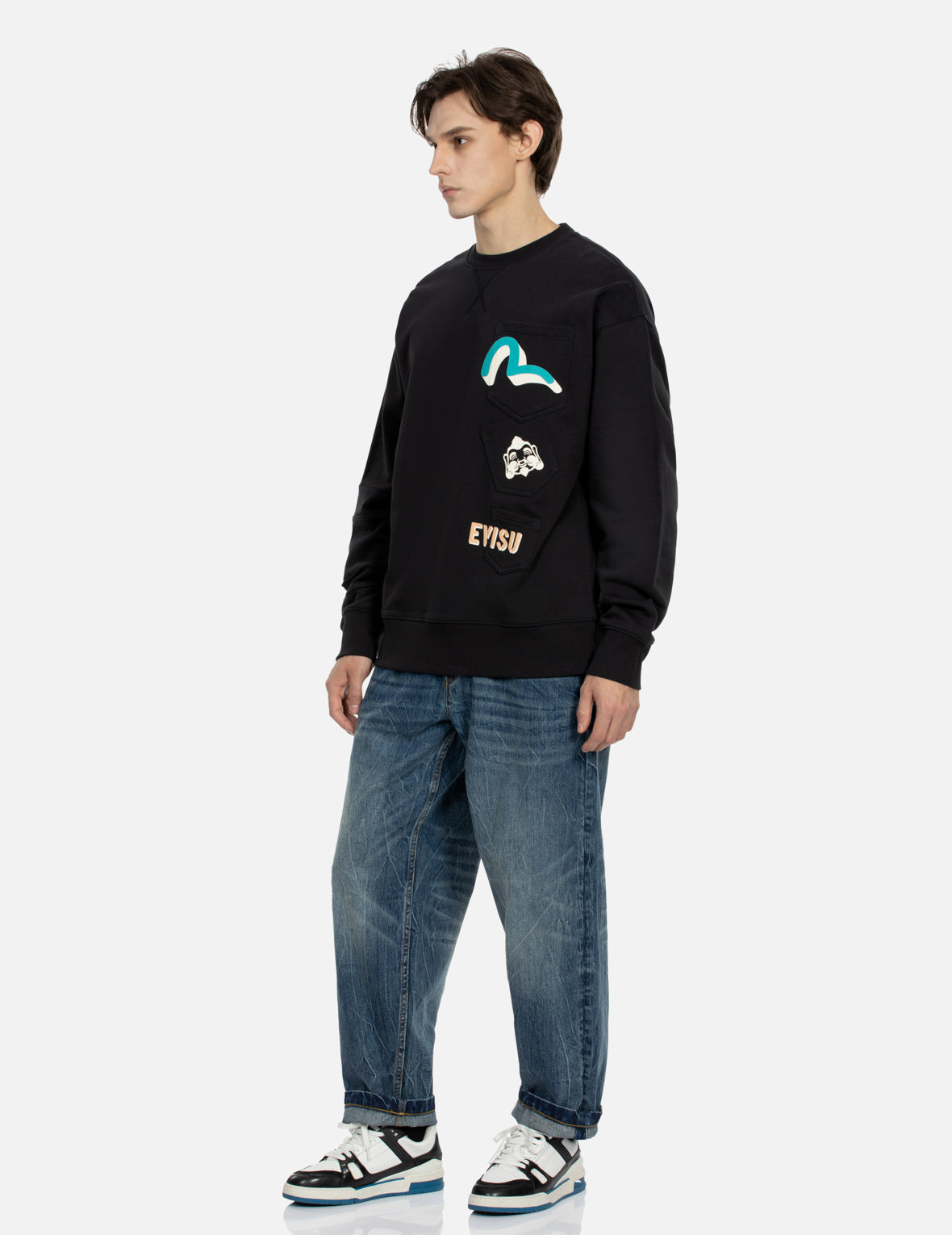 Seagull & Godhead Print Oversized Pocket Sweatshirt - Loose Fit Unisex Hoodie for Casual Wear & Street Style