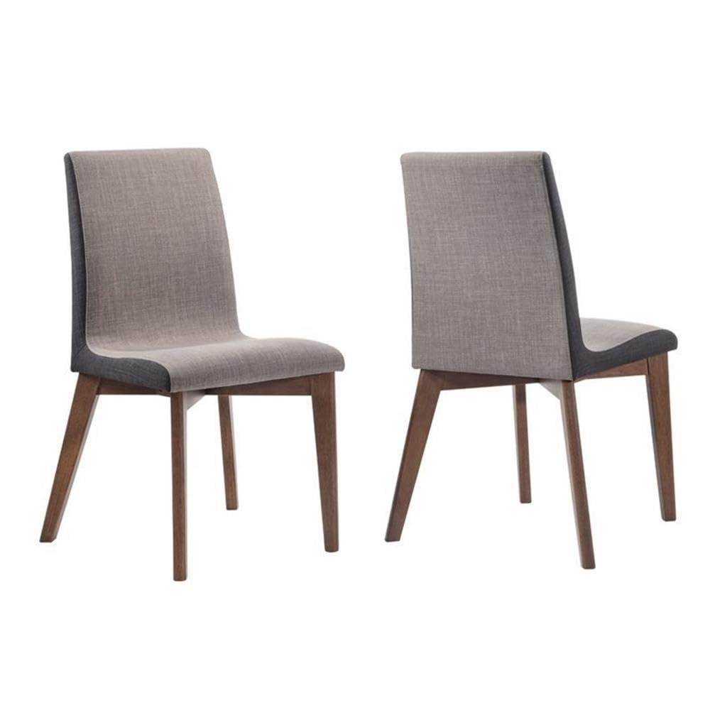 Allora Dark Gray Upholstered Dining Side Chairs (Set of 2) - Modern Kitchen Chairs for Dining Room, Breakfast Nook & Small Spaces