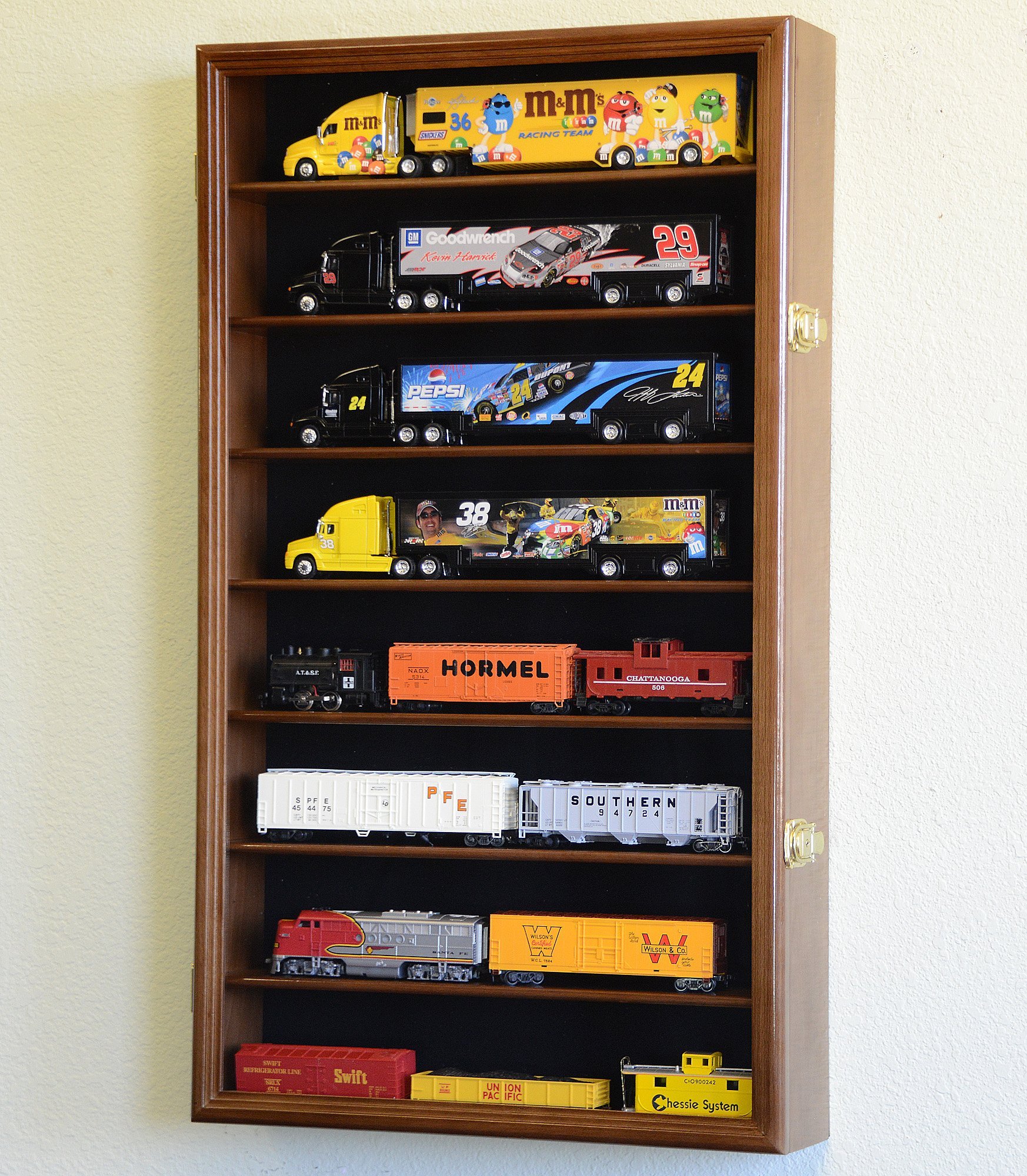 Hot Wheels 1/64 Scale Diecast Car Display Case with UV Protection - Collector's Cabinet for Model Trucks & Trailers - Perfect for Showcase, Storage & Home Decor