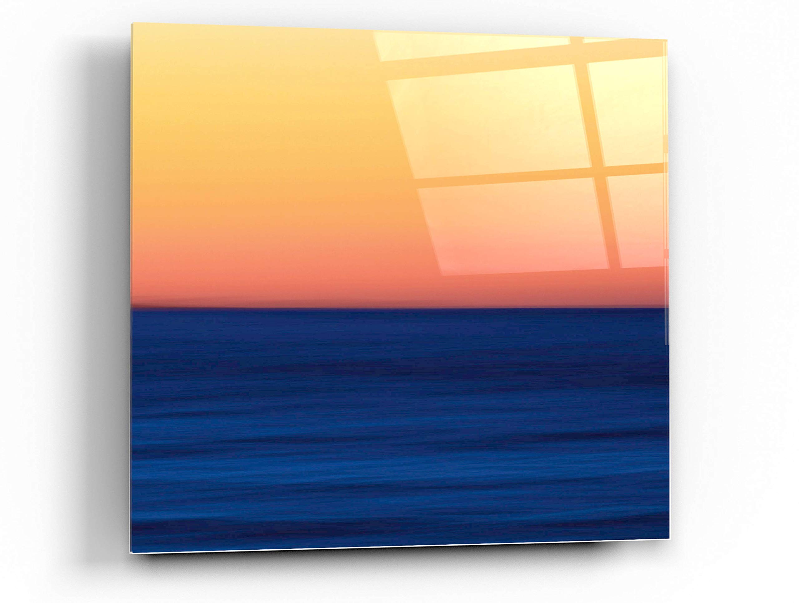 Fire Water Abstract Wall Art by Katherine Gendreau - 24x24 Inch Acrylic Glass Painting - Modern Home Decor for Living Room, Bedroom & Office