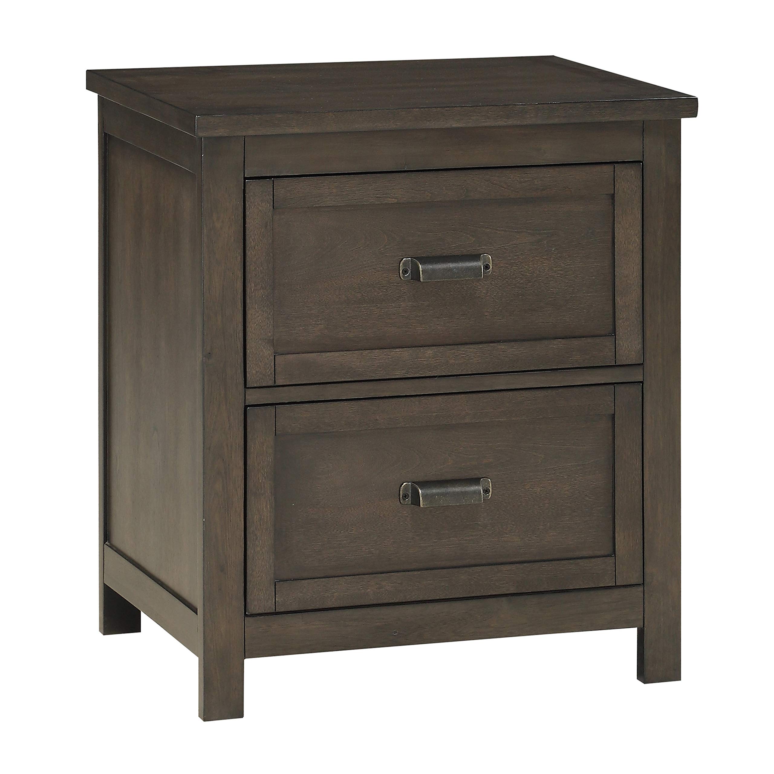 Lexicon Navan Two-Drawer Nightstand in Cherry Wood - Modern Bedside Table for Bedroom, Living Room, or Guest Room Storage