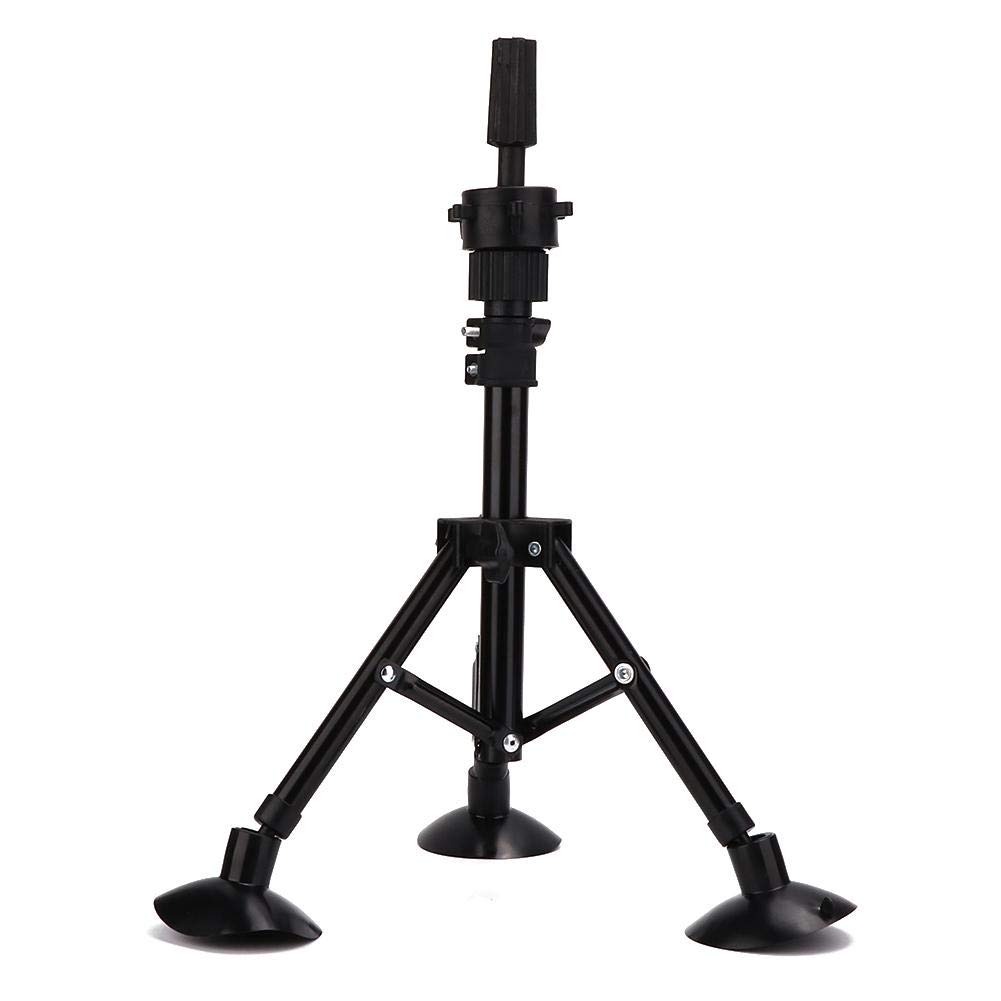 Professional Wig Head Stand Tripod for Hairstylists - Adjustable Salon Mannequin Holder for Hair Styling, Cutting & Training - Perfect for Home & Professional Use (Black)